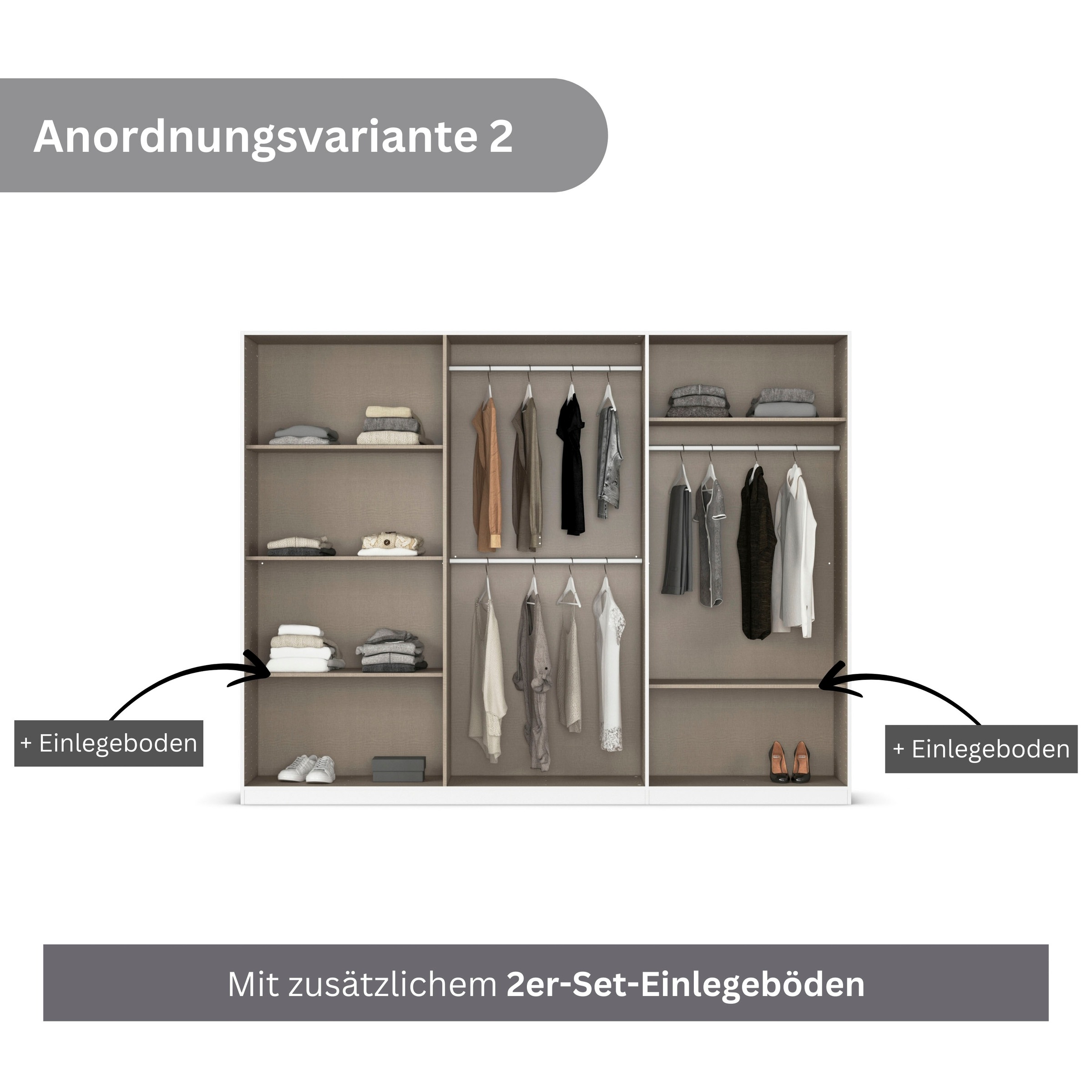 rauch Drehtürenschrank »Kleiderschrank Schrank Garderobe AGORDO mit Dekor- oder Hochglanzfront«, (in zwei Griff-Farben, Breiten 91-360 cm), durchdachte Innenausstattung, in 7 Breiten und 2 Höhen MADE IN GERMANY