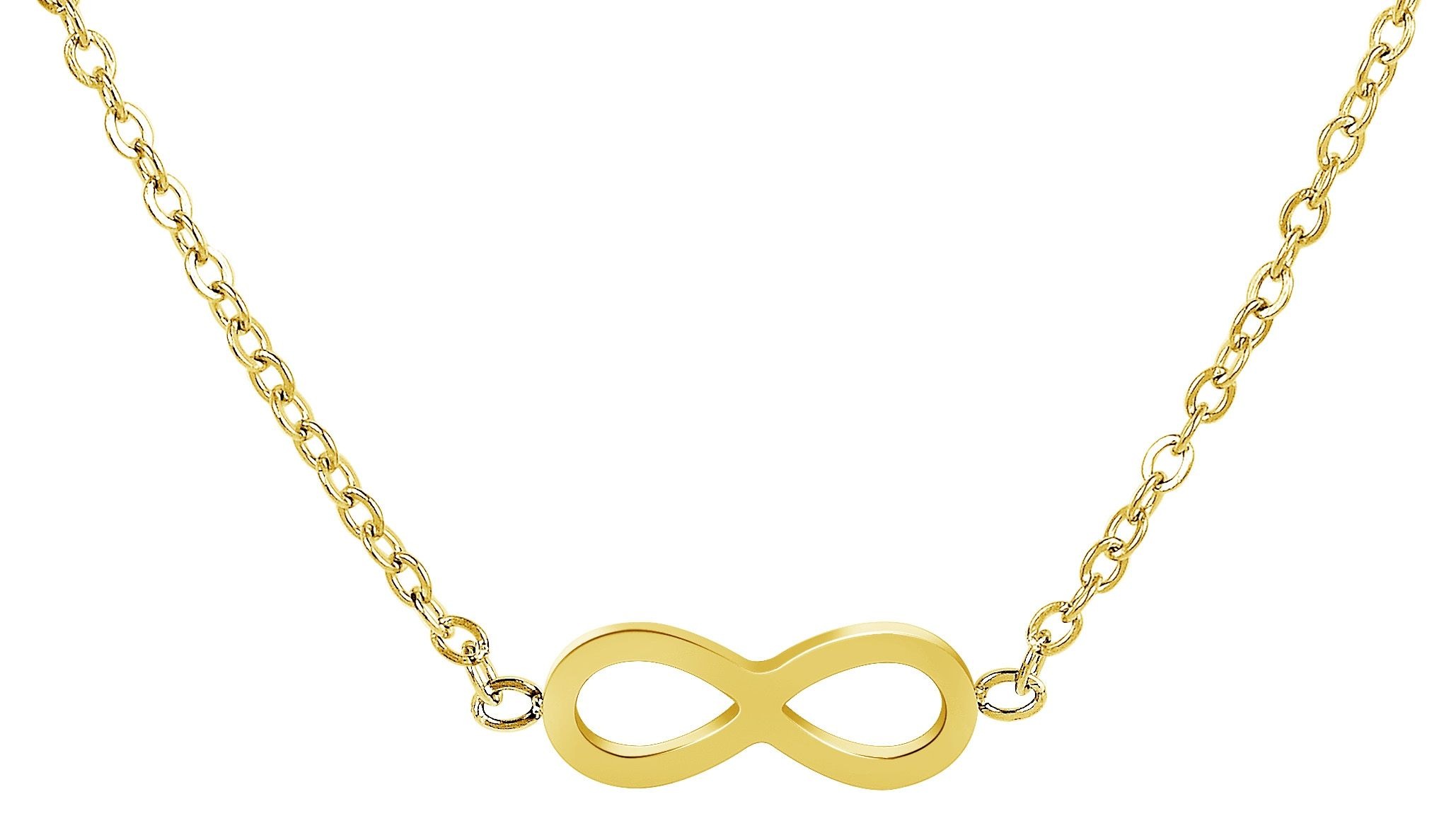 Adelia´s Gliederkette »Damen Halskette ¿ Ankerkette Unendlichkeitszeichen aus Edelstahl 43 cm«