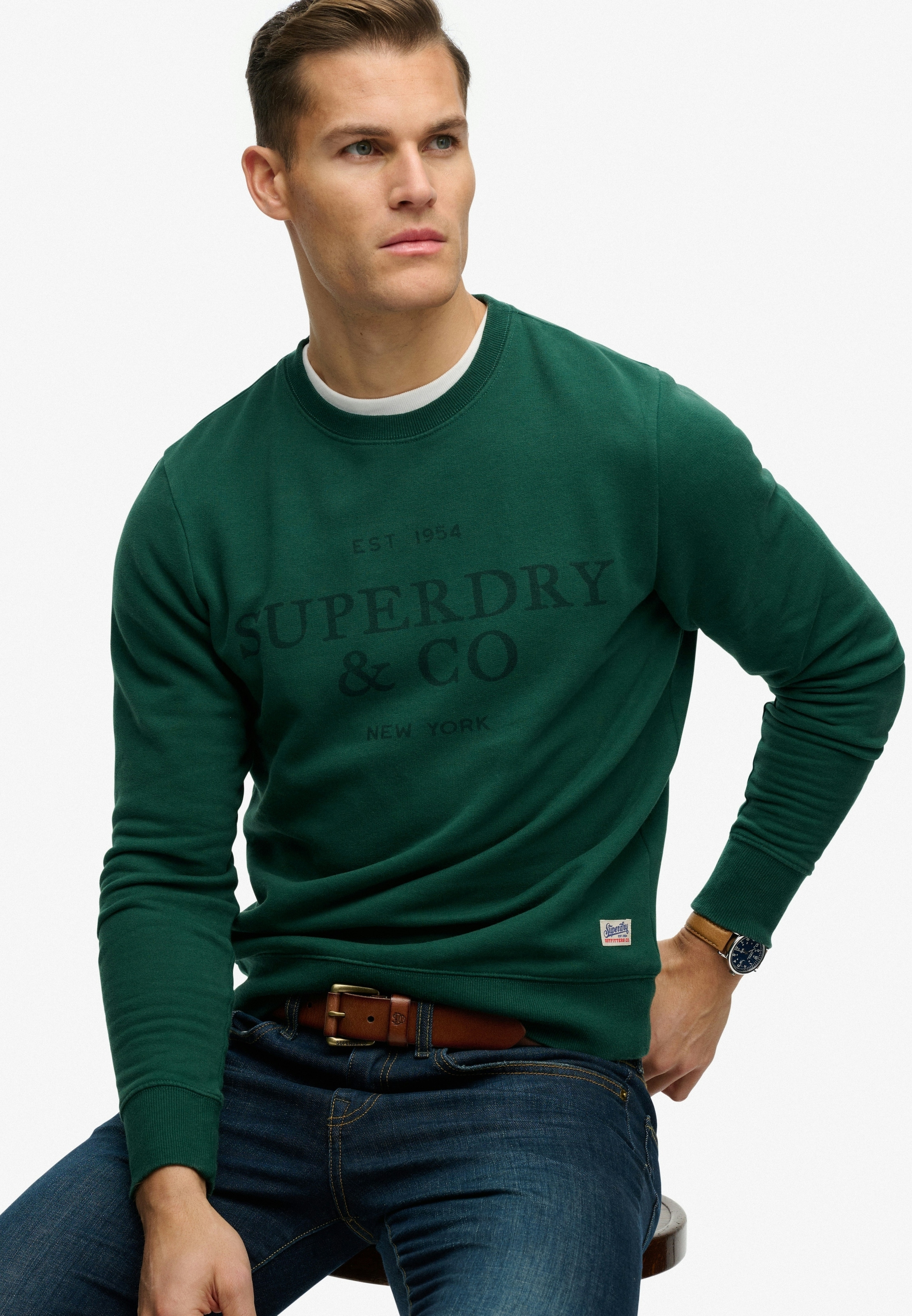 Superdry Sweatshirt »1954 COMPANY RELAXED SWEAT«, Baumwollmischung, relaxed fit
