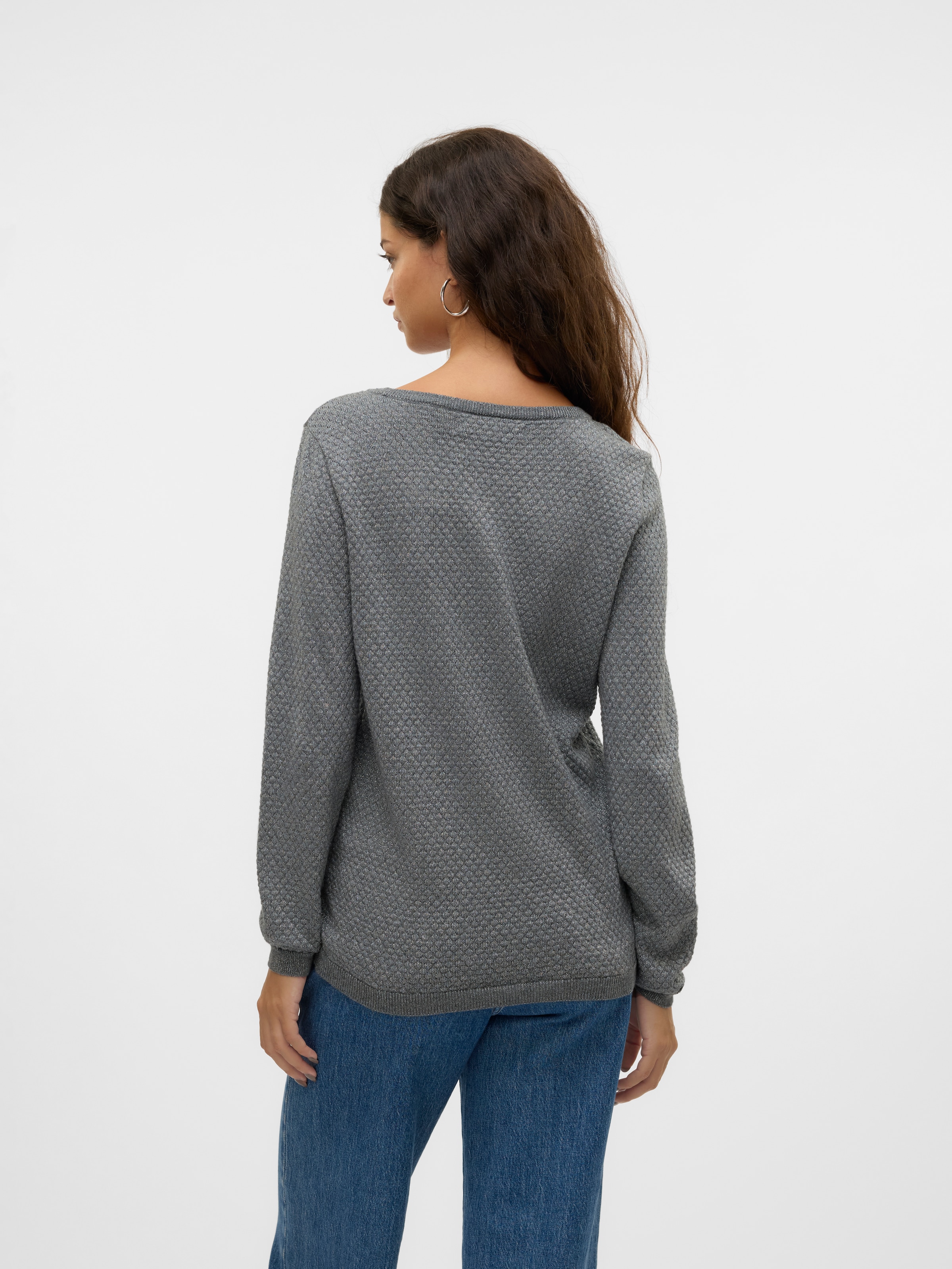 Vero Moda Rundhalspullover »VMCARE SHINE LS O-NECK PULLOVER«, mit leichtem Glitzereffekt