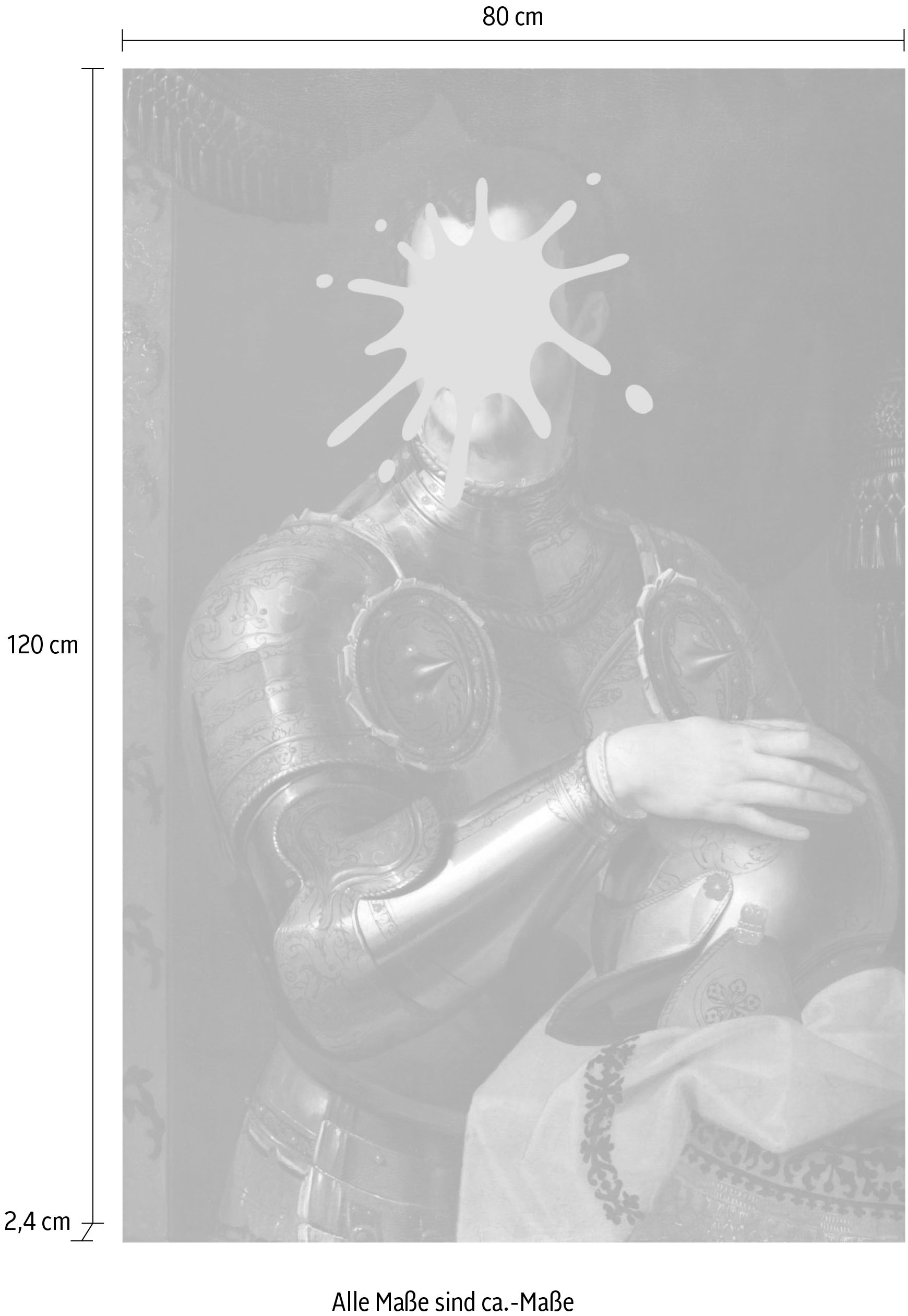 queence Acrylglasbild »Ritter mit Farbklecks«, Kunst-Gemälde-Mann-Bilder von Männern-Historische Persönlichkeiten-Formen-Ritter, Fine Art-Print in Galeriequalität