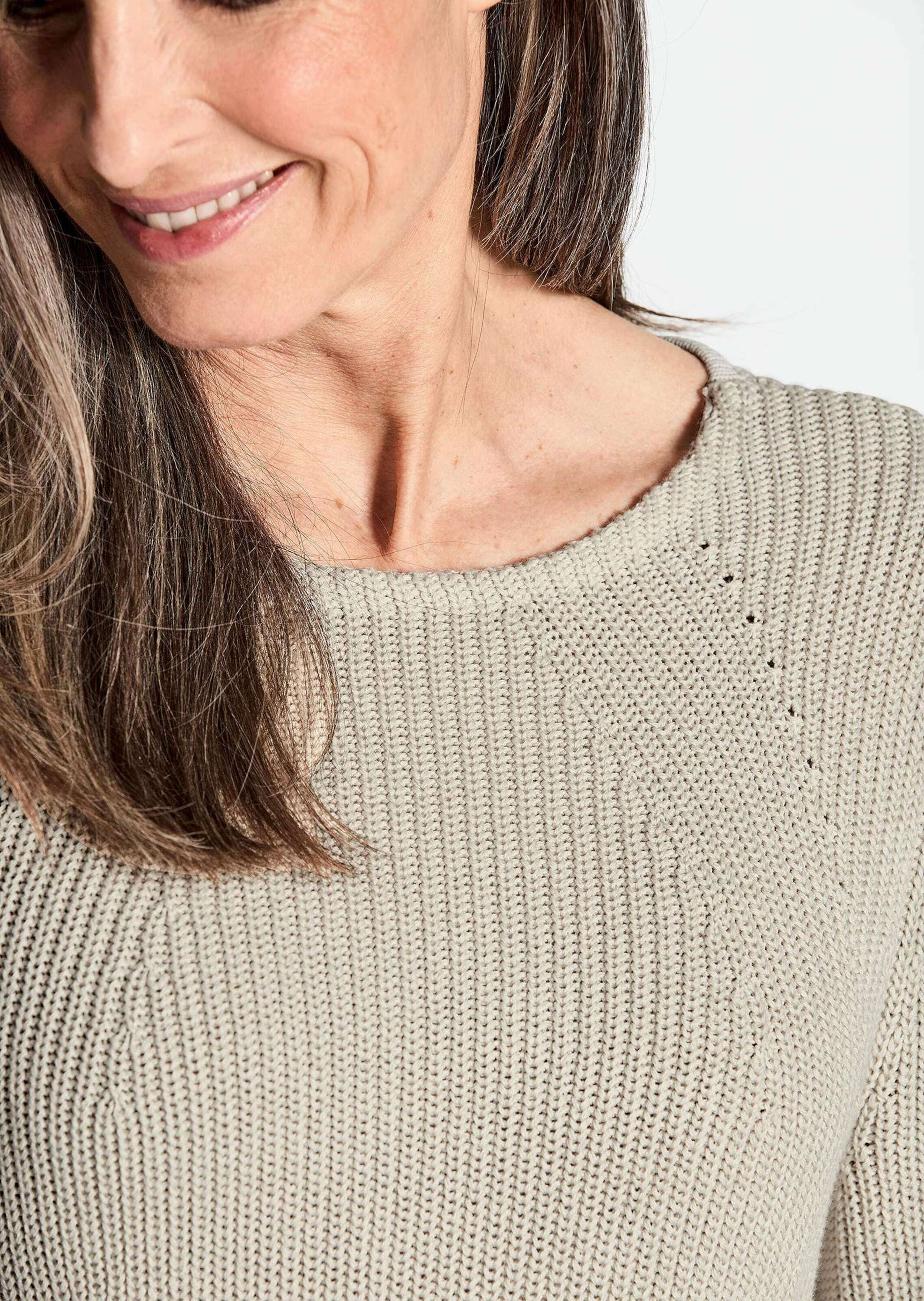 GOLDNER Strickpullover »Kurzgröße Figurschmeichelnder Pullover aus reiner Baumwolle«