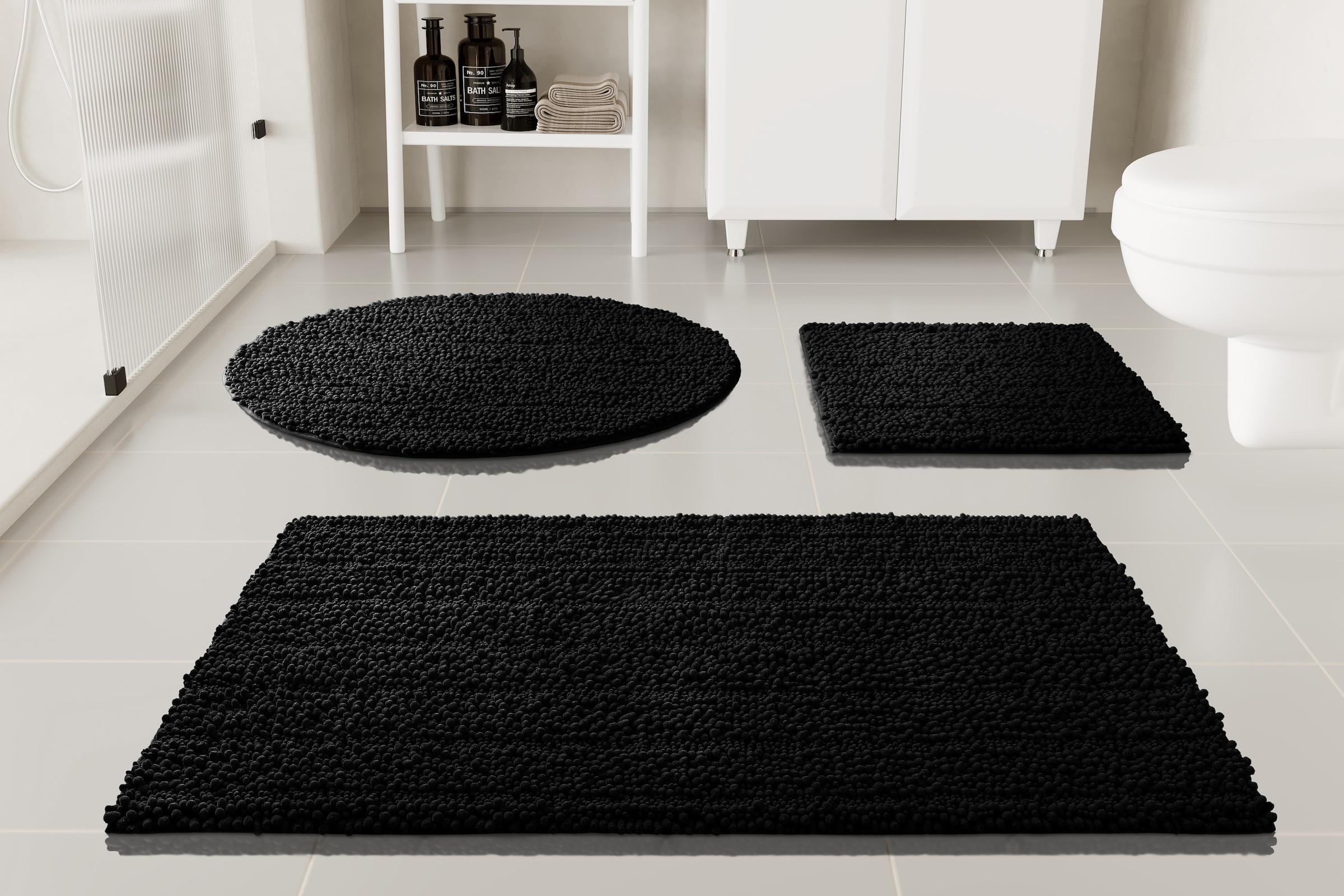 OTTO home Badematte »Torrni« Höhe 22 mm rutschhemmend beschichtet fußbodenheizungsgeeignet | schnell trocknend Badteppich, getuftet, modern, Uni, antirutsch, flauschig, hochflor