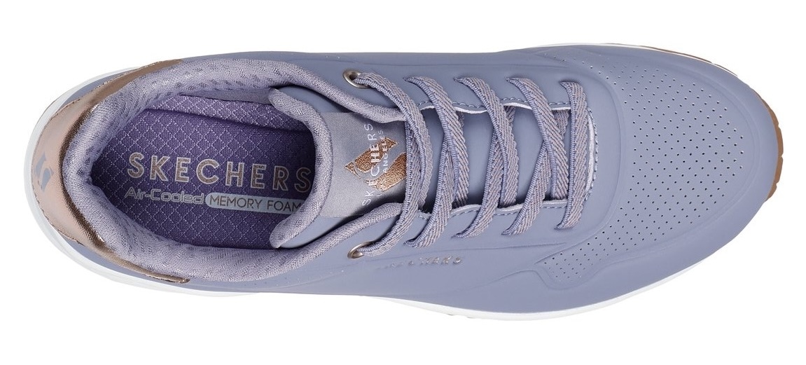Skechers Slip-On Sneaker »UNO SHIMMER AWAY«, Slipper, Freizeitschuh, Plateausneaker mit modischem Keilabsatz