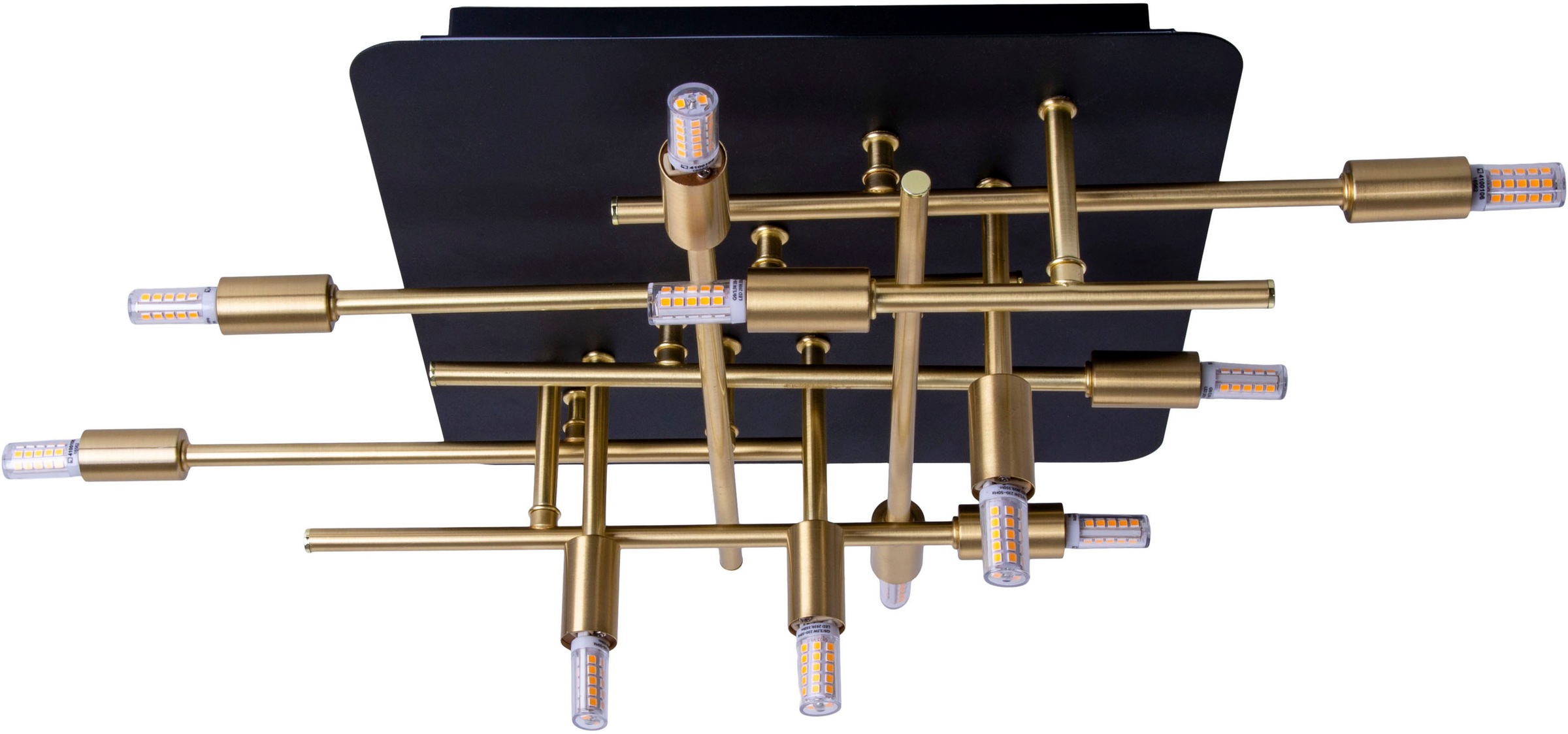 näve LED Deckenleuchte »Ancona«, 11 flammig, Leuchtmittel G9 | LED fest integriert, messing/schwarz, Lichtfarbe warmweiß mit Backlight schwarz/gold,11xG9