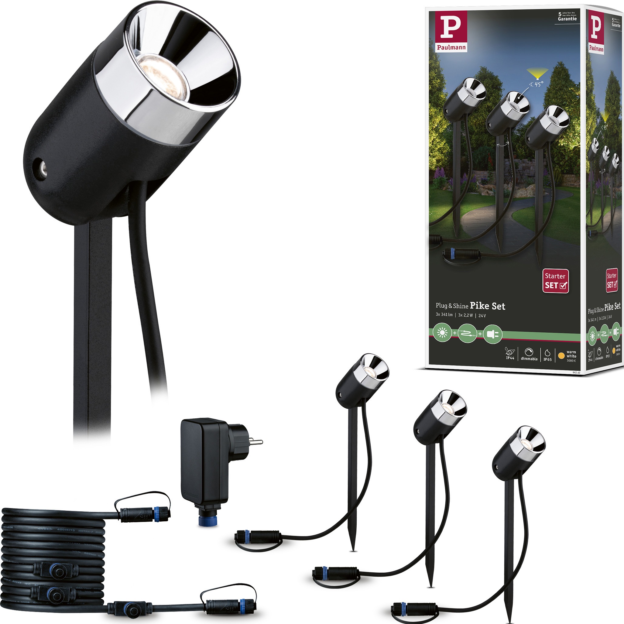 LED Gartenstrahler »Plug & Shine«, 3 flammig, Leuchtmittel LED-Modul | LED fest...