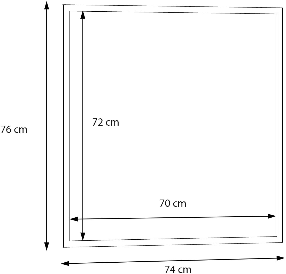 FORTE Garderobenspiegel B/H/T 74/76/1,8 cm, Wandmontage