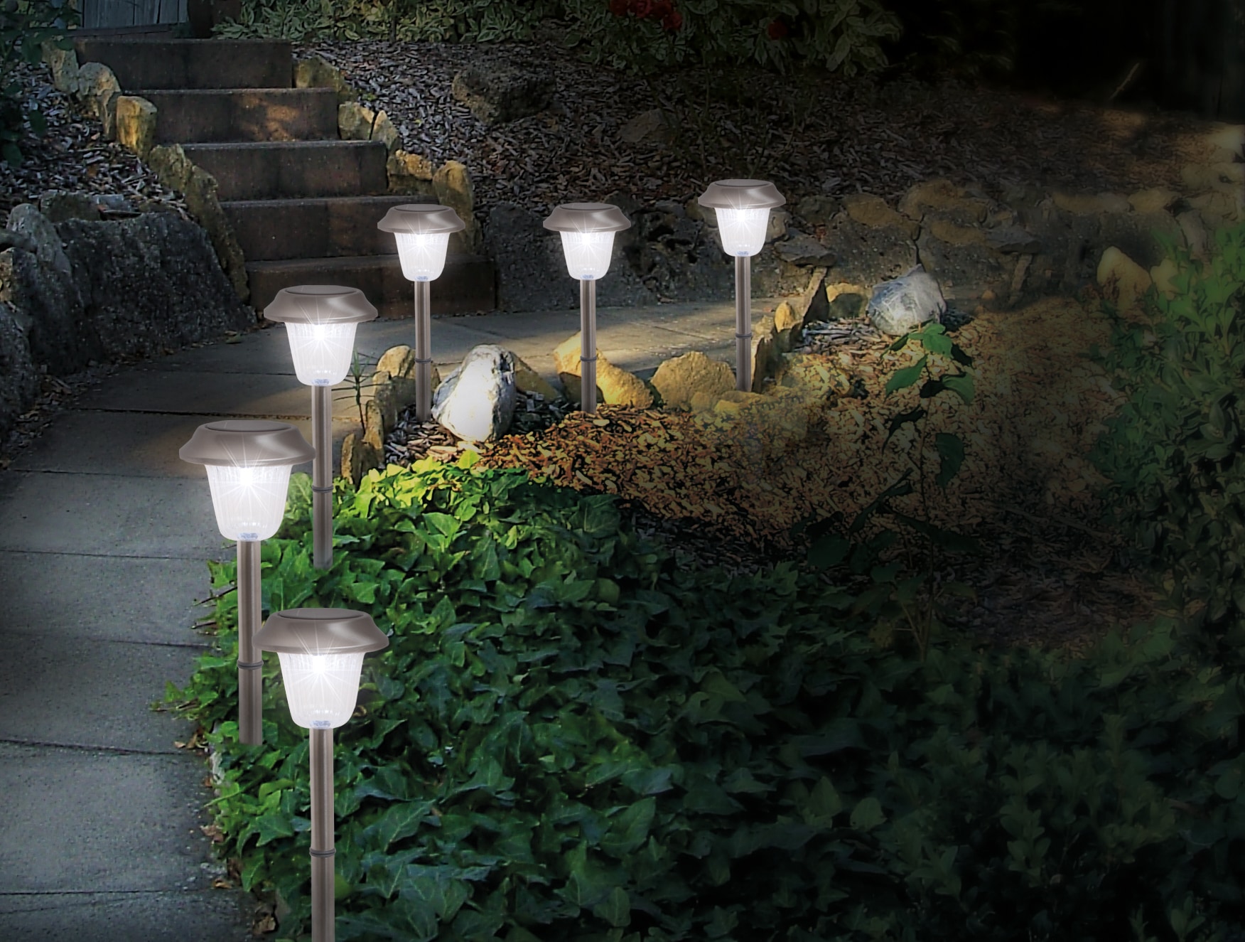 im Gartenleuchte, Außenleuchte bestellen mit Erdspieß LED LED OTTO näve 6er-Set Online Shop