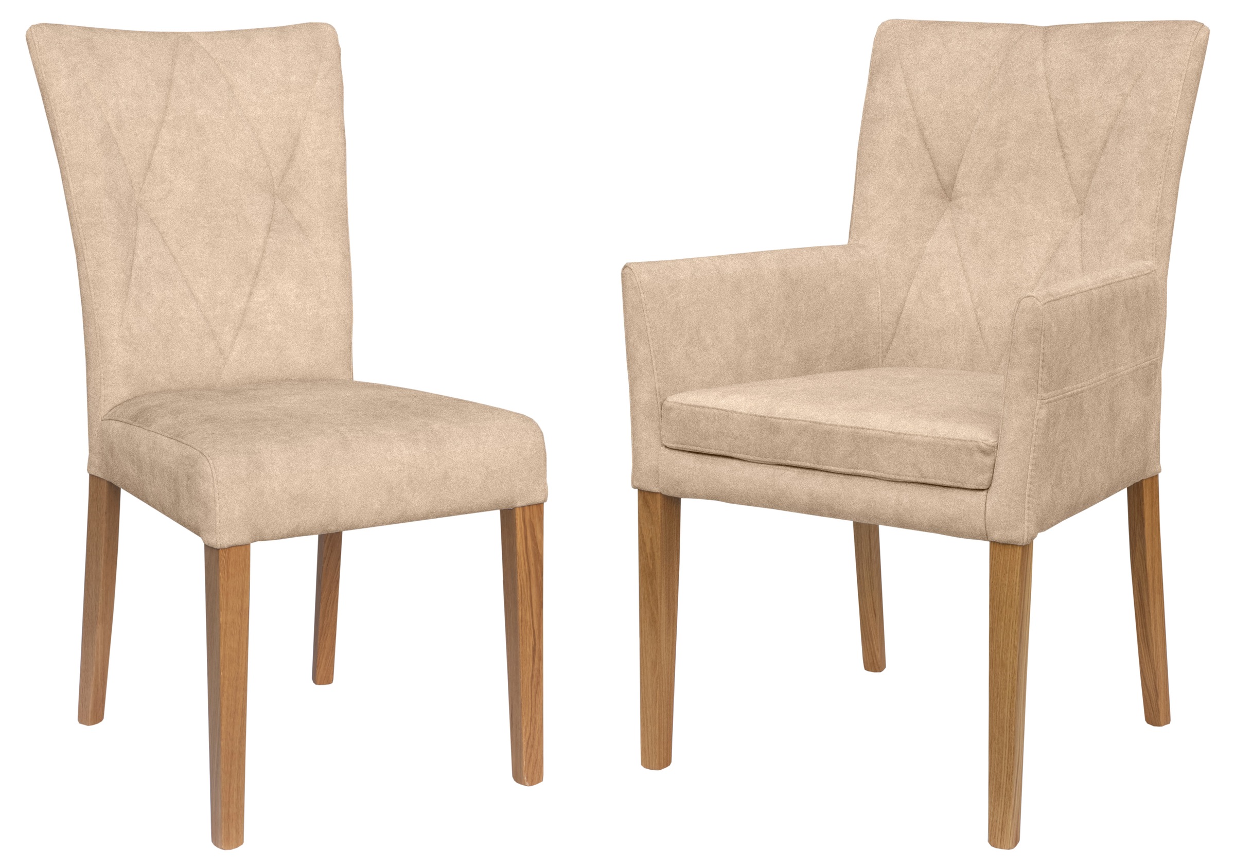 Home affaire 4-Fußstuhl »Diamond«, (Set), 2 St., Samtvelours, Sitz und Ruecken gepolstert