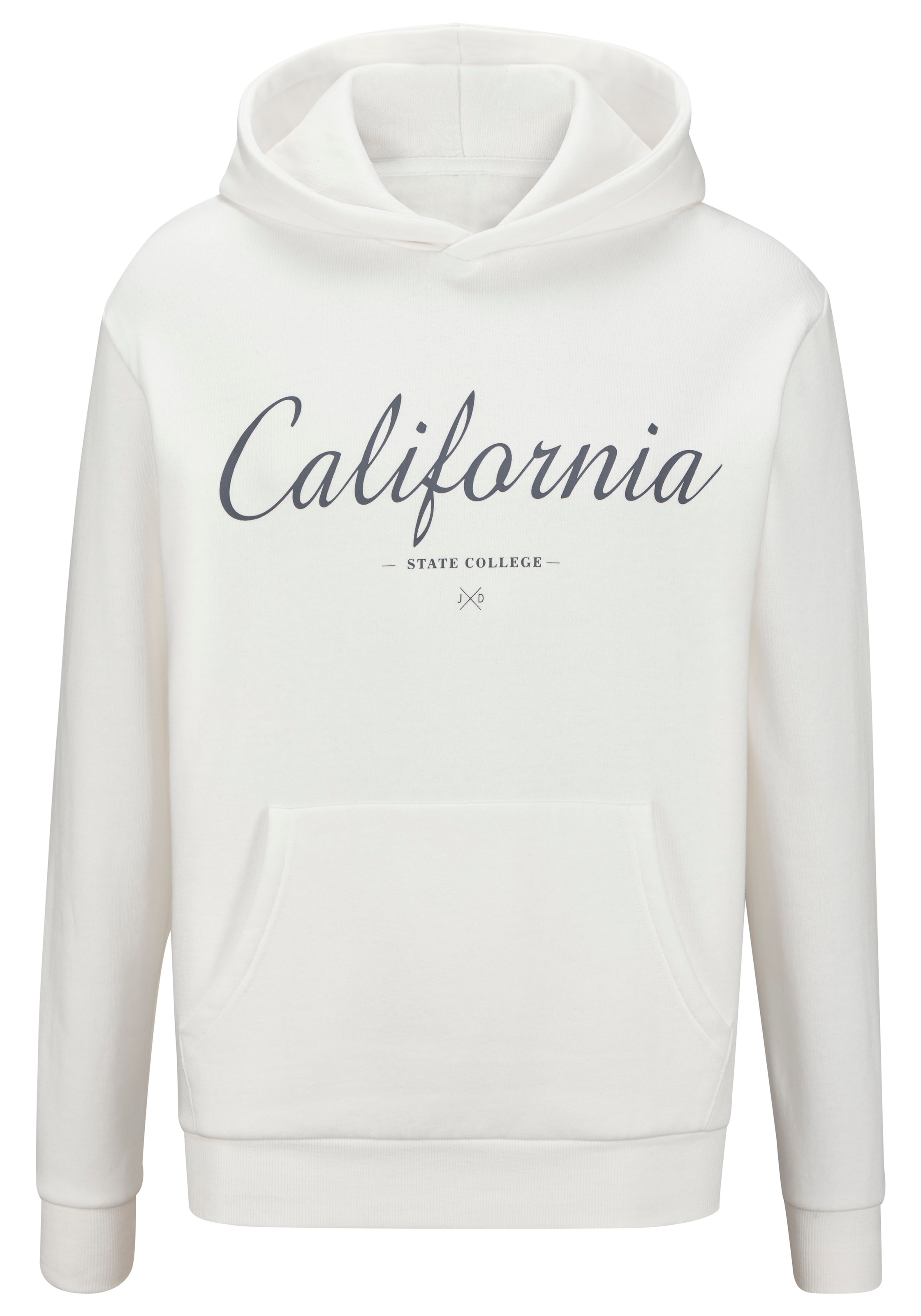 John Devin Hoodie , Sweatshirt mit coolem Druck, aufgesetzter Tasche und Kapuze
