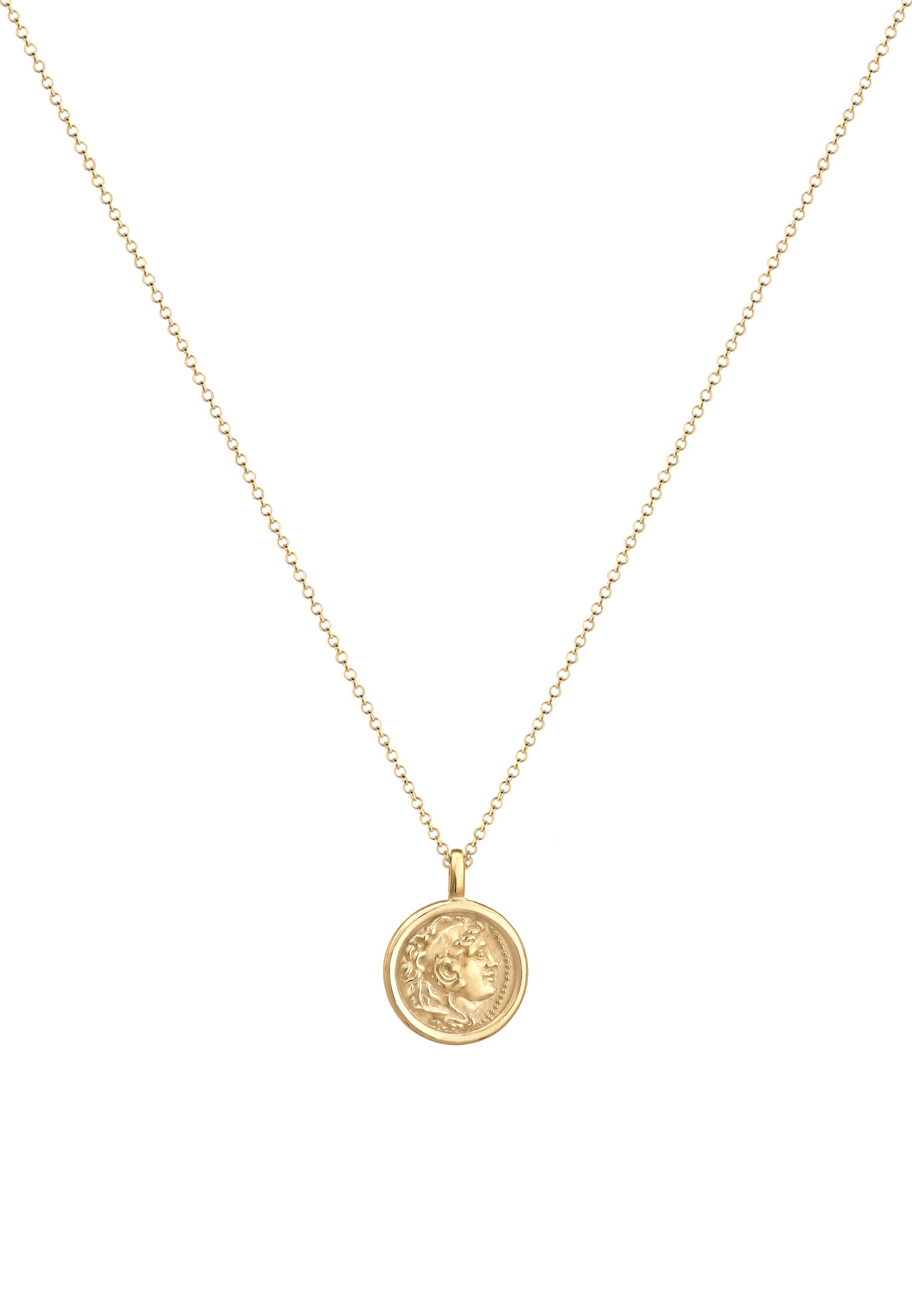 Elli Kette mit Anhänger »Halskette Münze Plättchen Coin Vintage Antik 925er Silber«