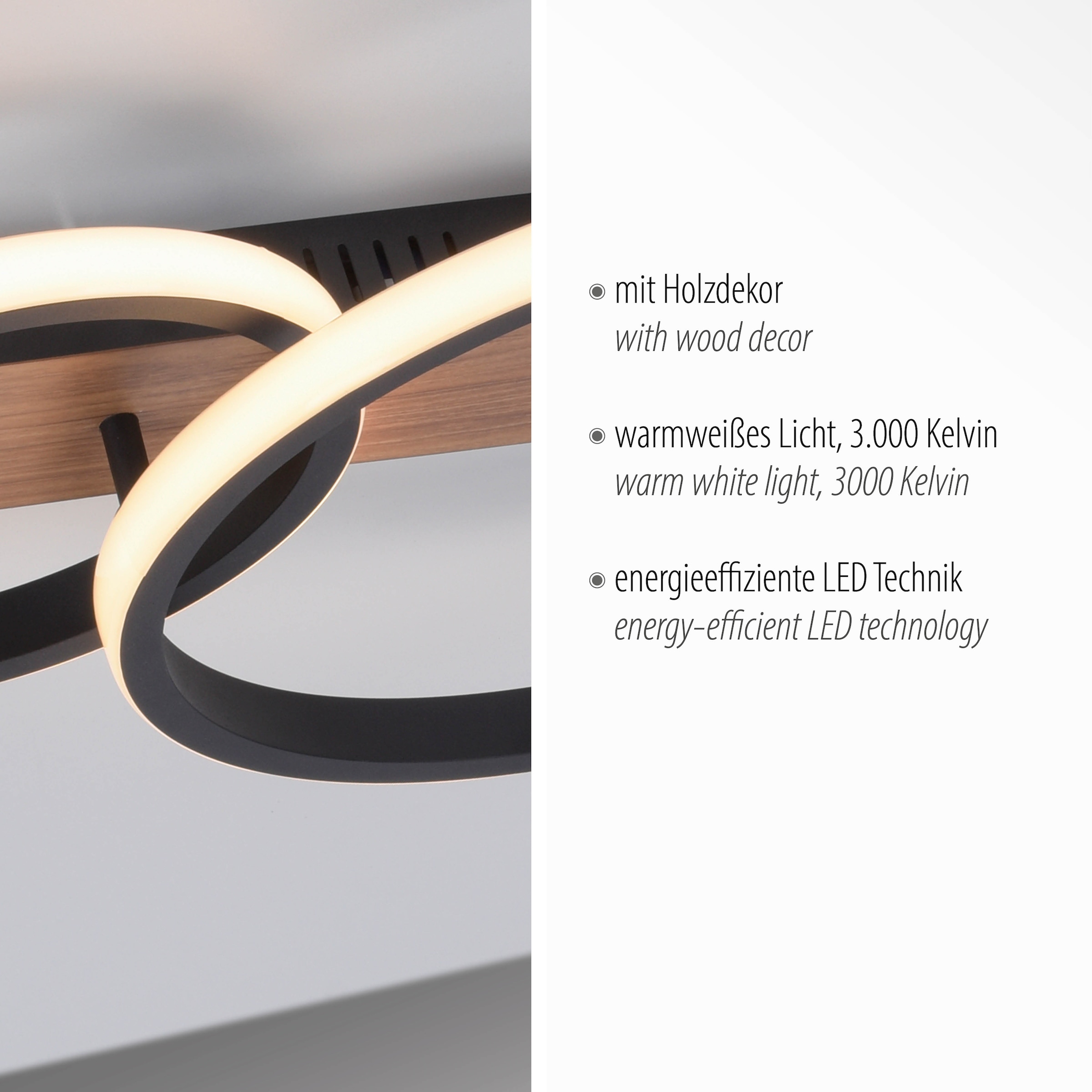 JUST LIGHT Deckenleuchte »TROOPER« LED-Board 1 Stk. Warmweiß LED