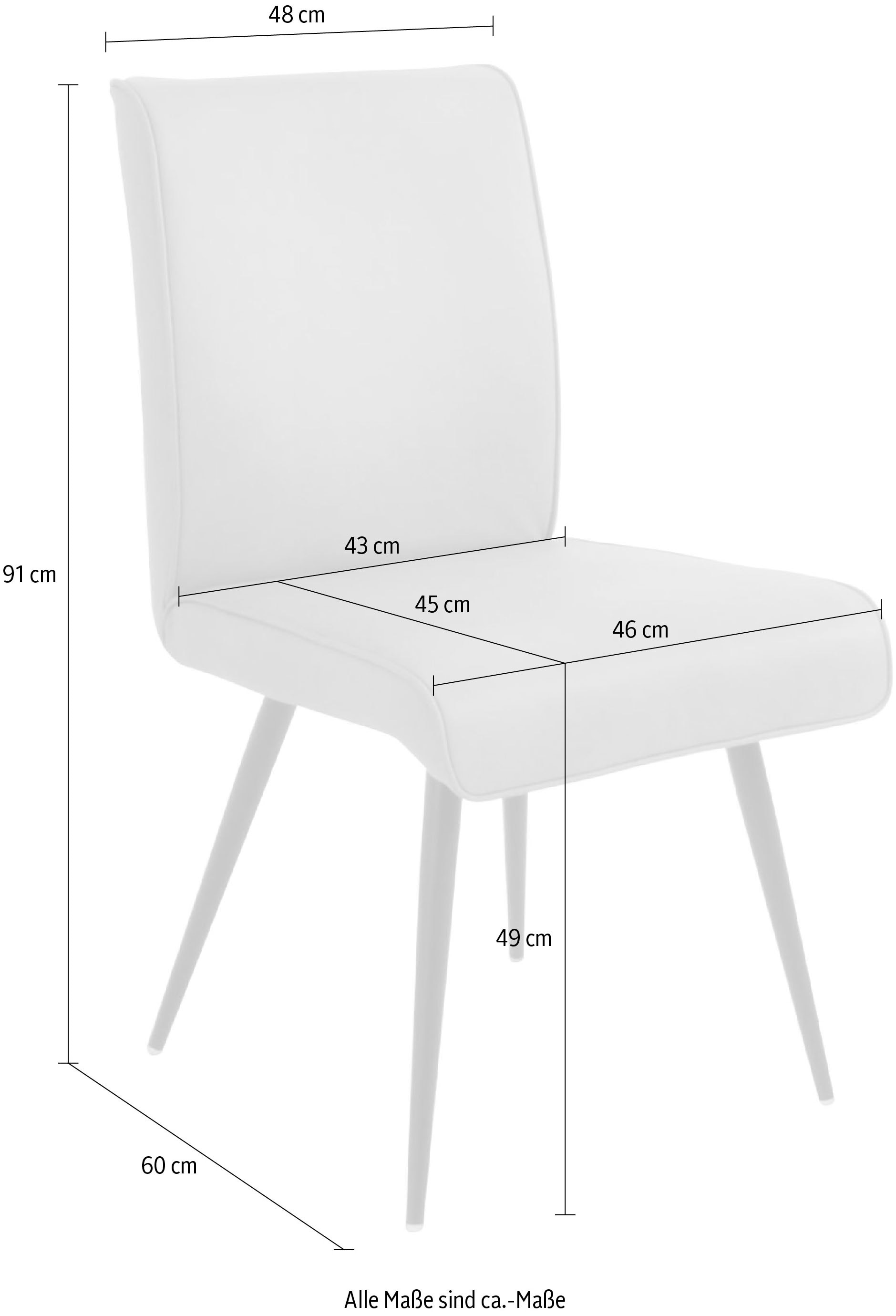 K+W Komfort & Wohnen Essgruppe »Giacomo I« Polsterbank, 2 Stühle und 2 Armlehnenstühle, 6 Stk. tlg. 2 Stühle und Bank, 2 Armlehnenstühle Stoff 775, Tisch 160 oder 180 cm