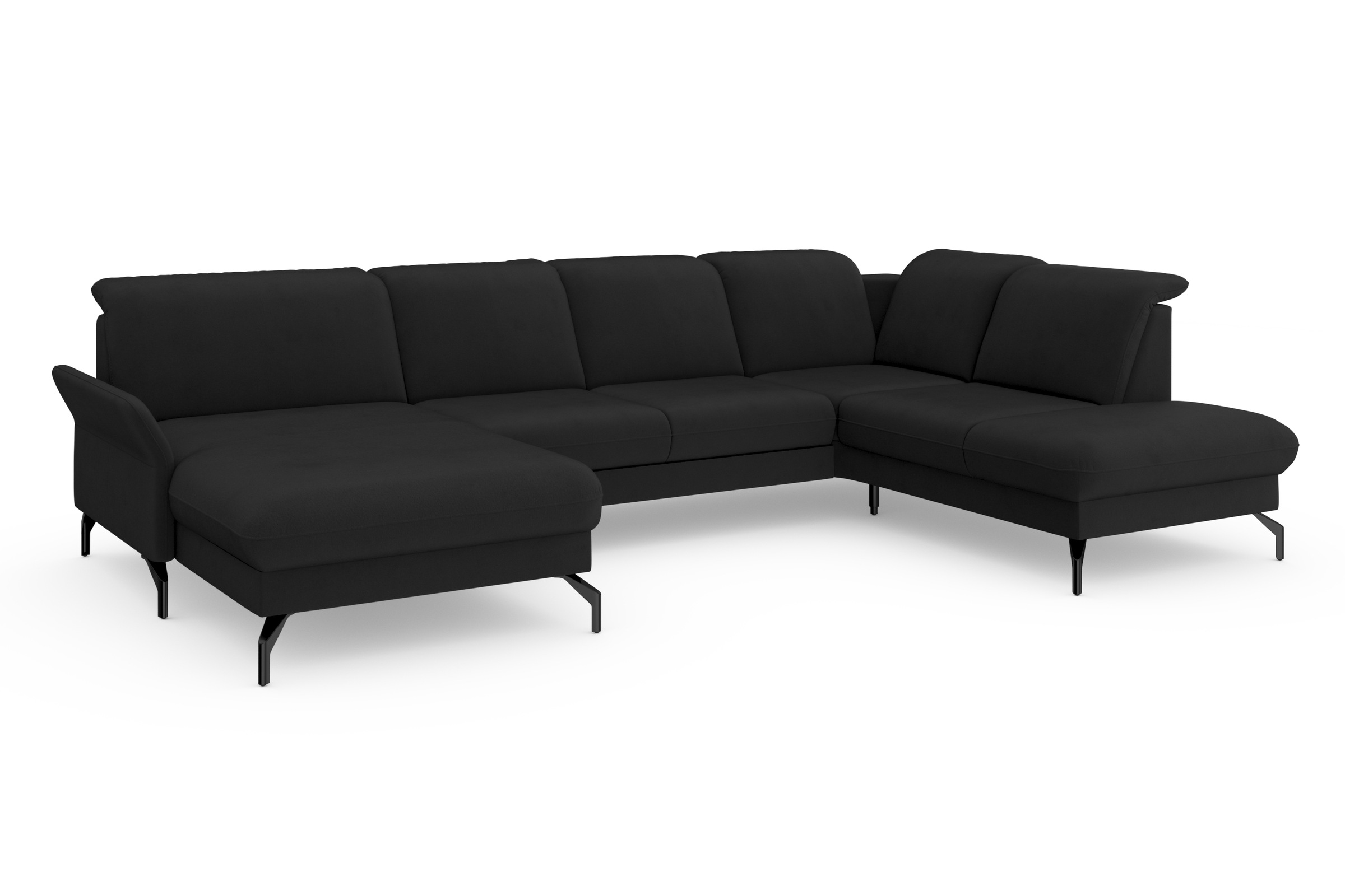 sit&more Wohnlandschaft »Fashion U-Form«, wahlweise mit Kopfteilverstellung, Vorziehsitz, motorisch, Metallfüße