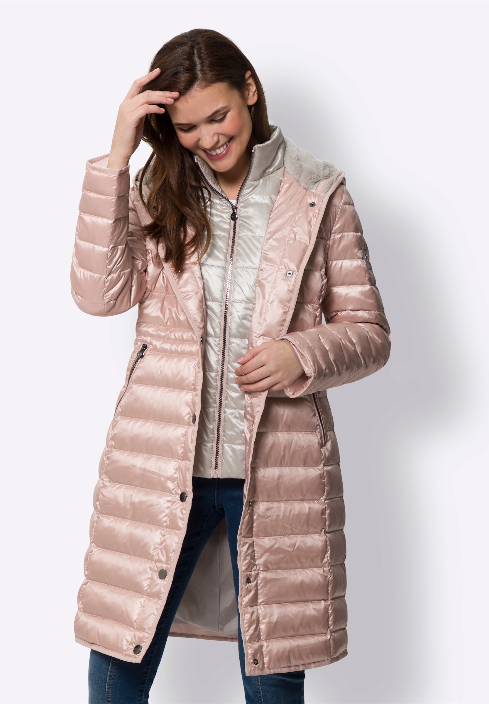 heine Steppjacke »Mantel Steppmantel mit Daunen-Feder-Füllung« mit Kapuze