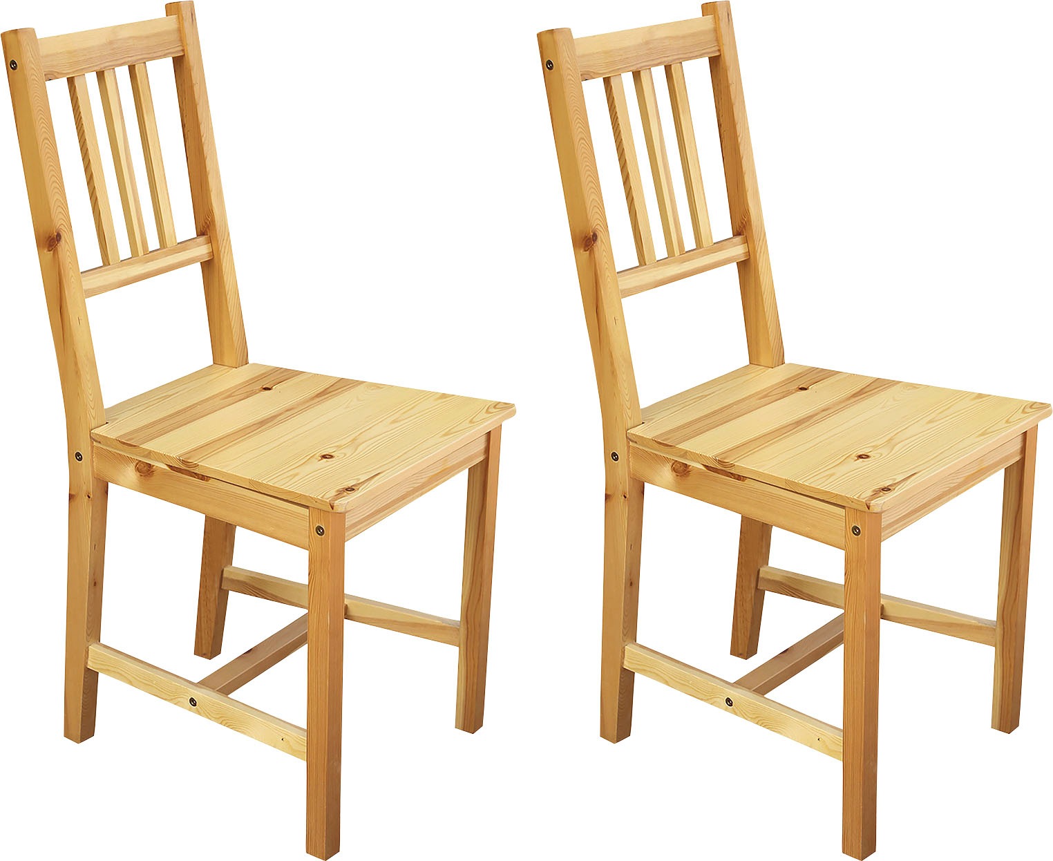 Home affaire 4-Fußstuhl, (Set), 2 St., aus massivem Kiefernholz