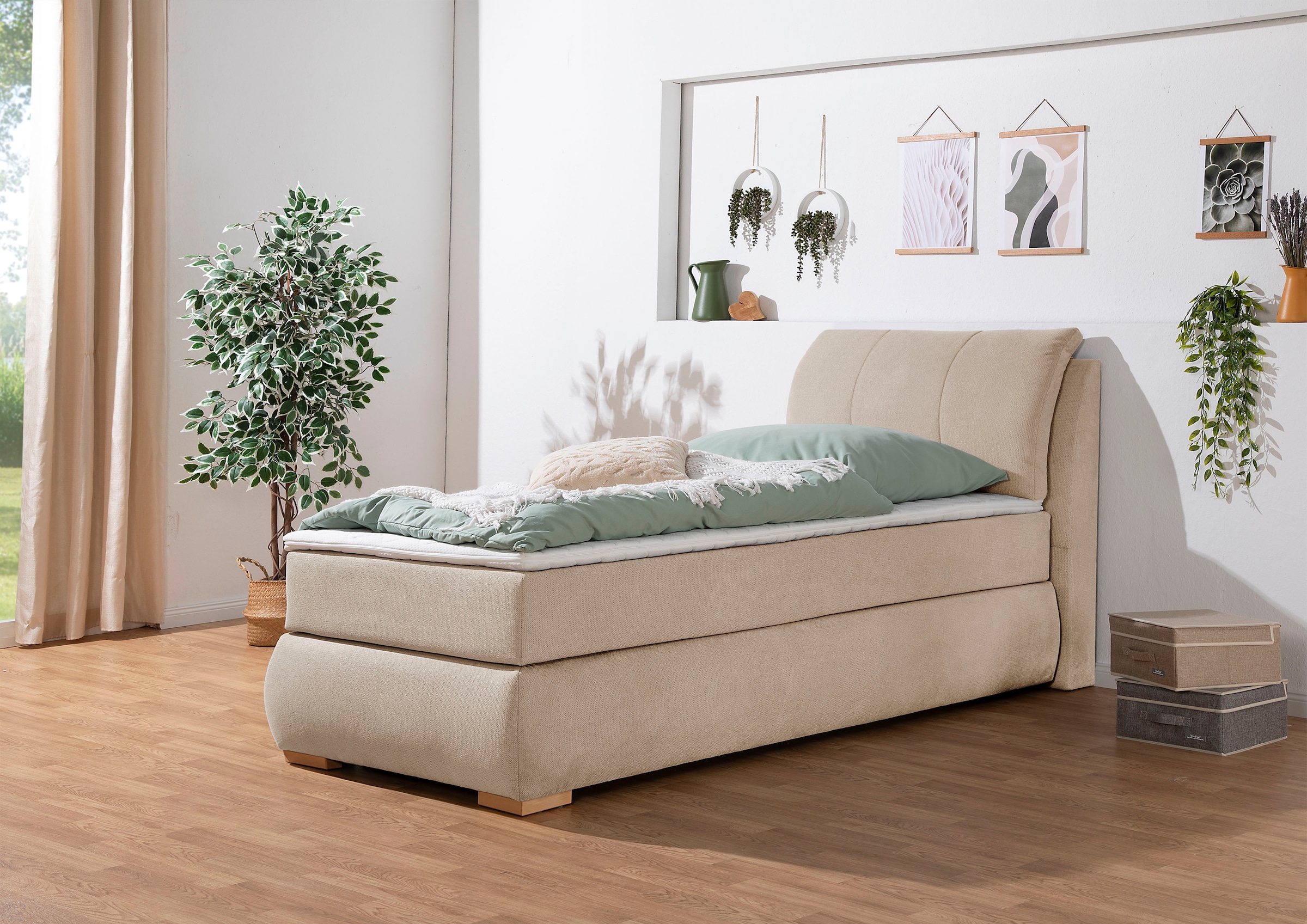 Home affaire Boxspringbett »Breitenthal« abnehmbare Rückenkissen mit Klettband