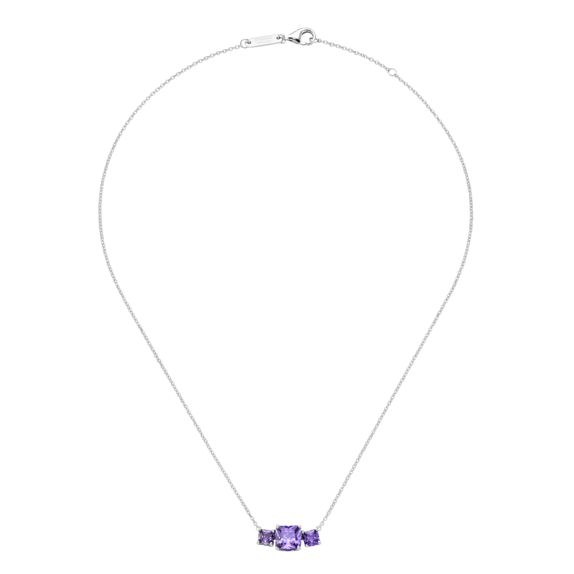 GIORGIO MARTELLO MILANO Collier »Collier Mittelteil mit lila Zirkonia, Silber 925«