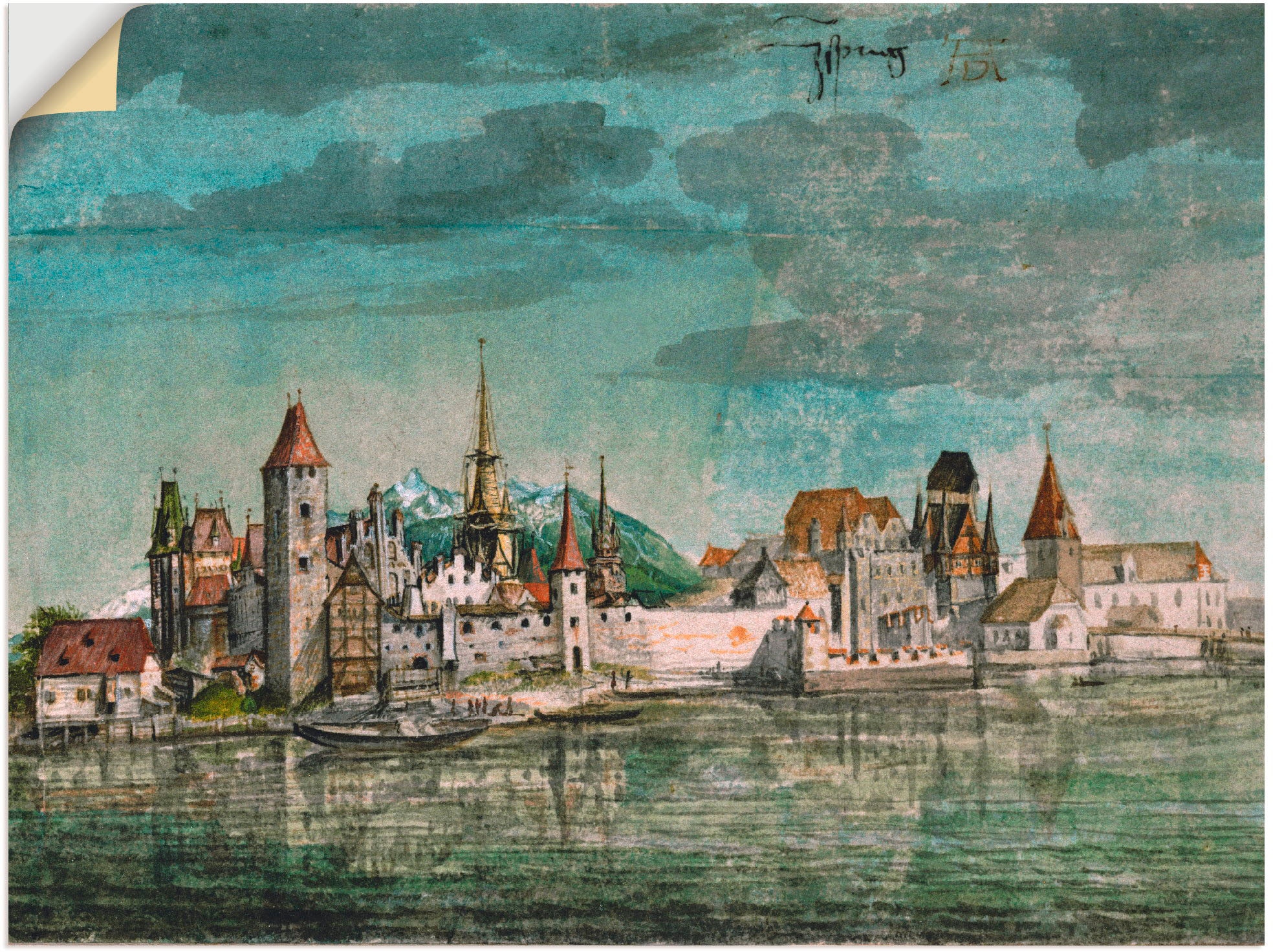 Artland Wandbild »Innsbruck von Norden gesehen. 1494.«, Österreich, (1 St.), in vielen Größen & Produktarten -Leinwandbild, Poster, Wandaufkleber / Wandtattoo auch für Badezimmer geeignet