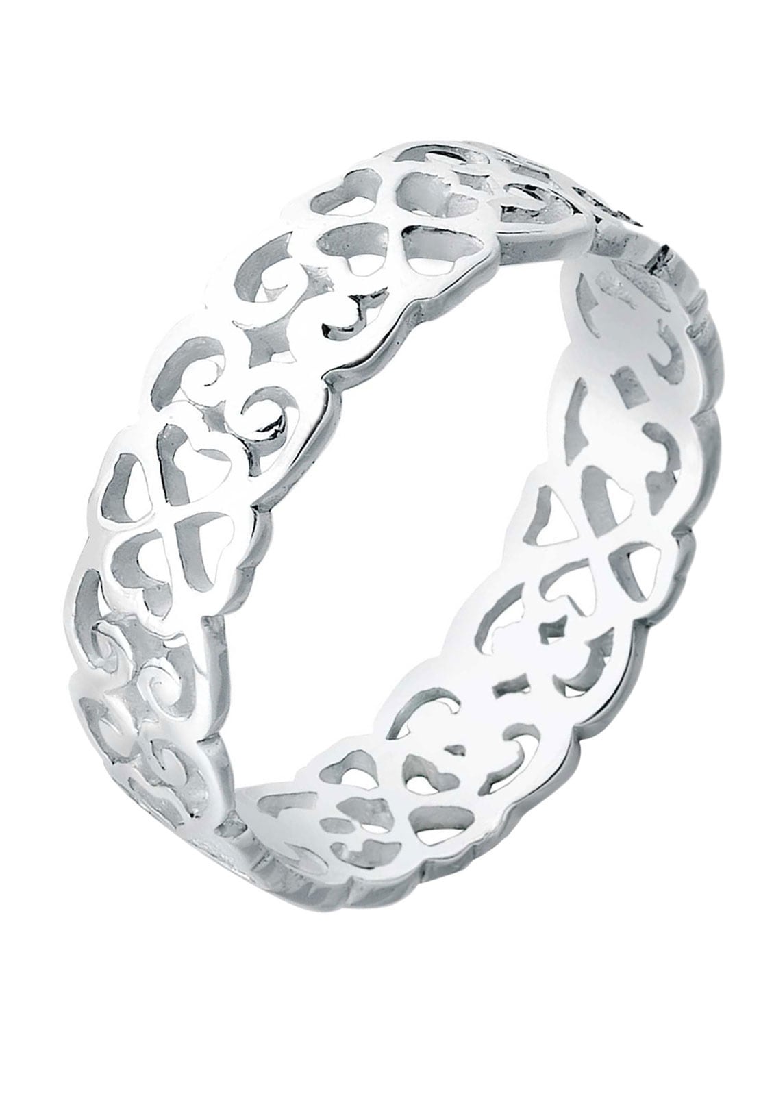Elli Silberring »Ring Herz Kleeblatt Ornament Cut Out 925 Silber«