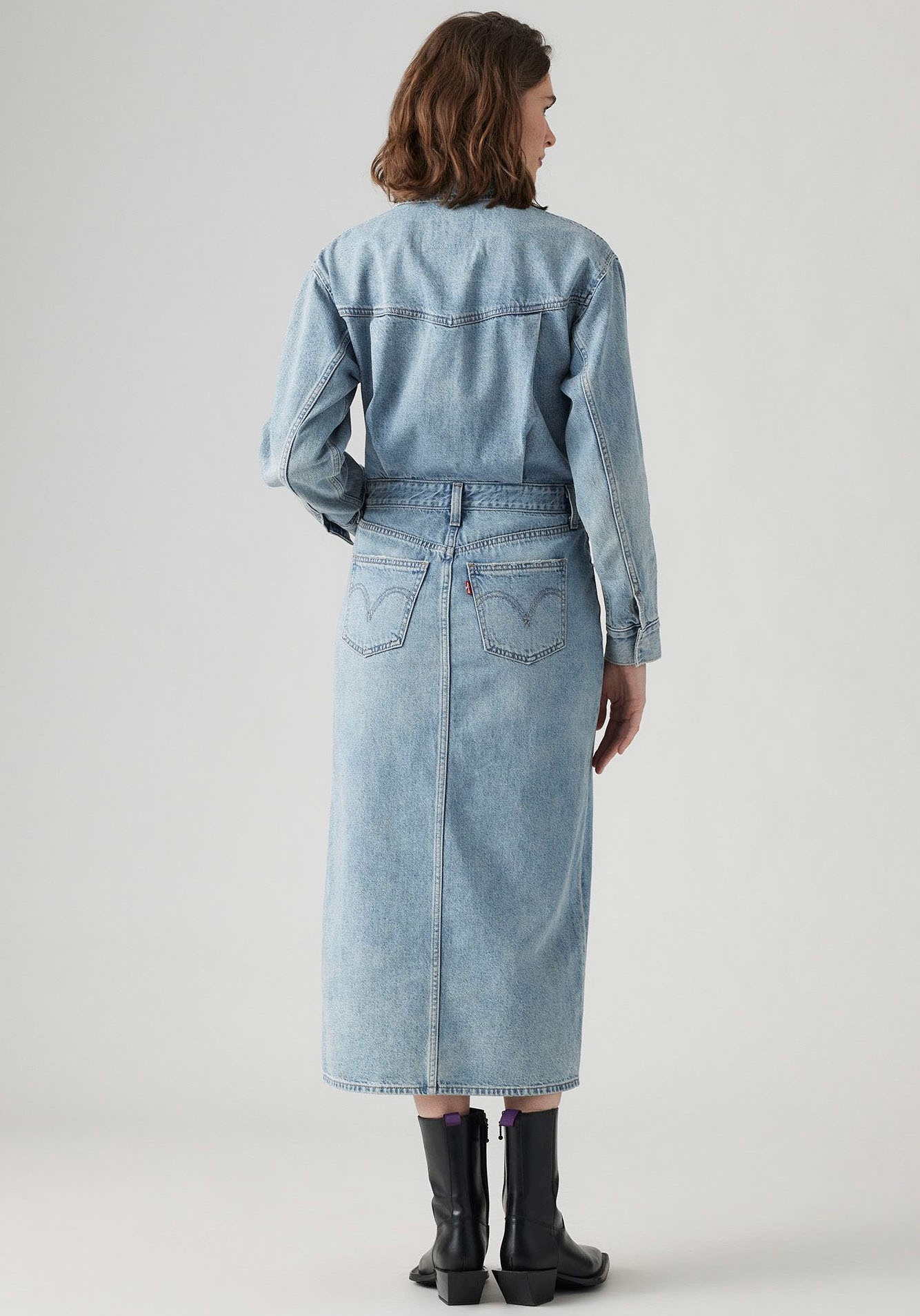 Levi's® Jeanskleid »WESTERN DENIM MID«, Denim-Midi-Hemdkleid