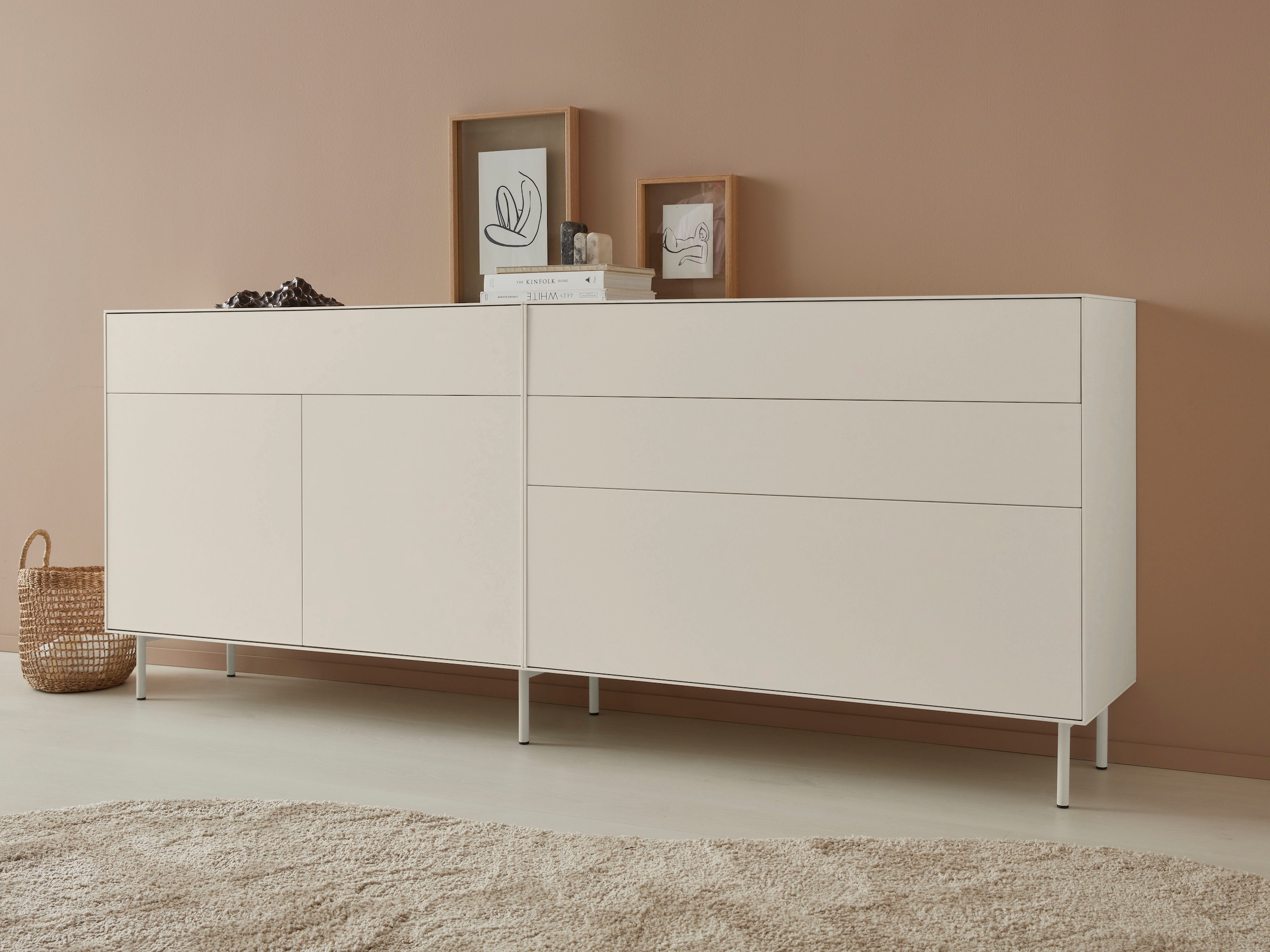 Sideboard »Essentials«, (2 St.), Breite: 224cm, MDF lackiert, Push-to-open-Funktion