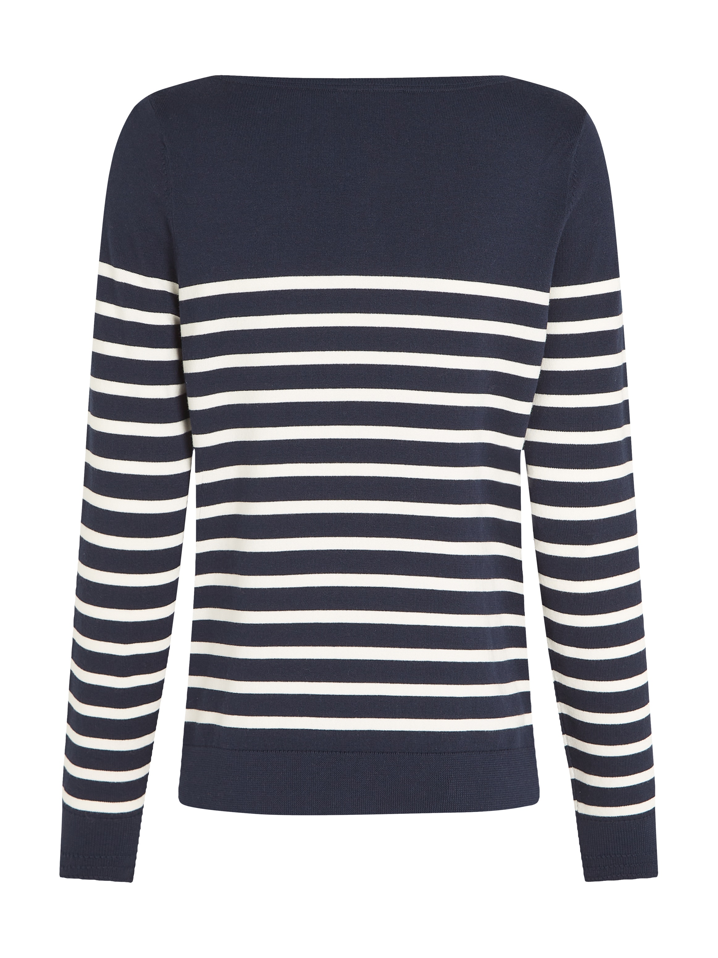 Tommy Hilfiger Strickpullover »CO JERSEY STITCH BOAT-NK SWEATER«, mit Tommy Hilfiger Logo-Flag am Ärmel