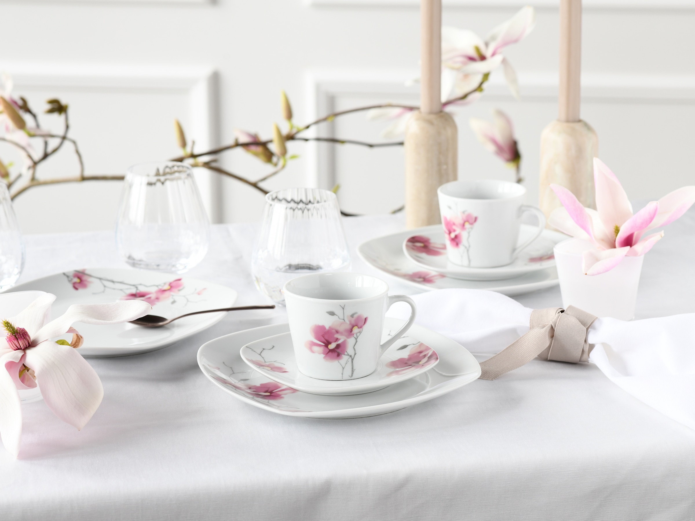CreaTable Kaffeeservice »Amelie Aiko, Kaffee-Service 18-tlg« Blumendekor