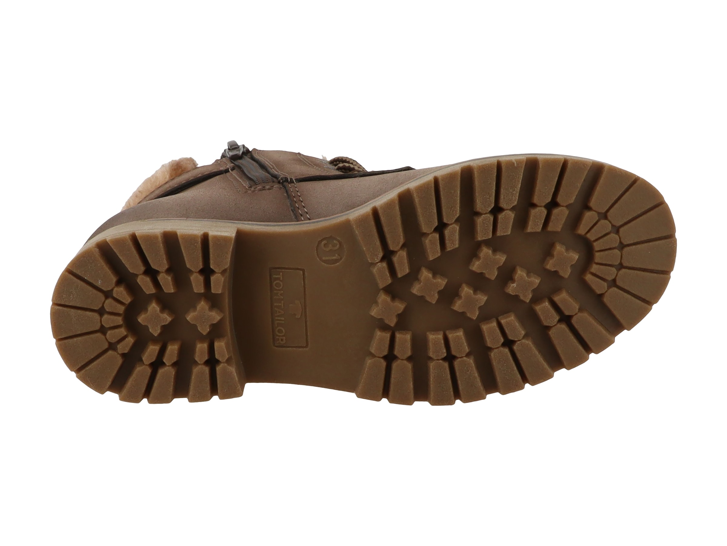 TOM TAILOR Winterstiefelette  Blockabsatz, Schnürboots mit Fellimitat am Schaftrand