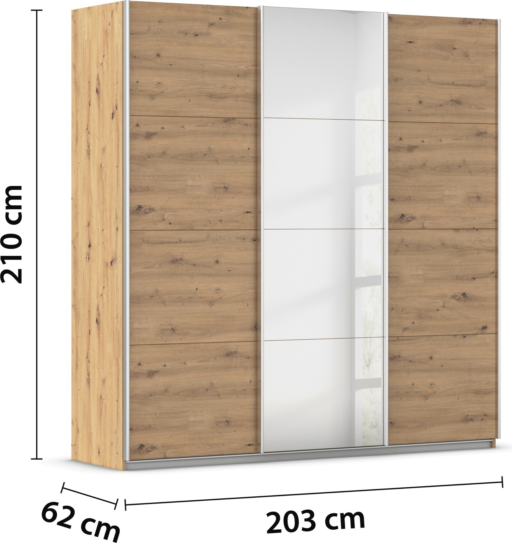 rauch Schwebetürenschrank »Kleiderschrank Schrank Garderobe AGORDO«, Top Innenausstattung, in 4 Breiten und 2 Höhen MADE IN GERMANY