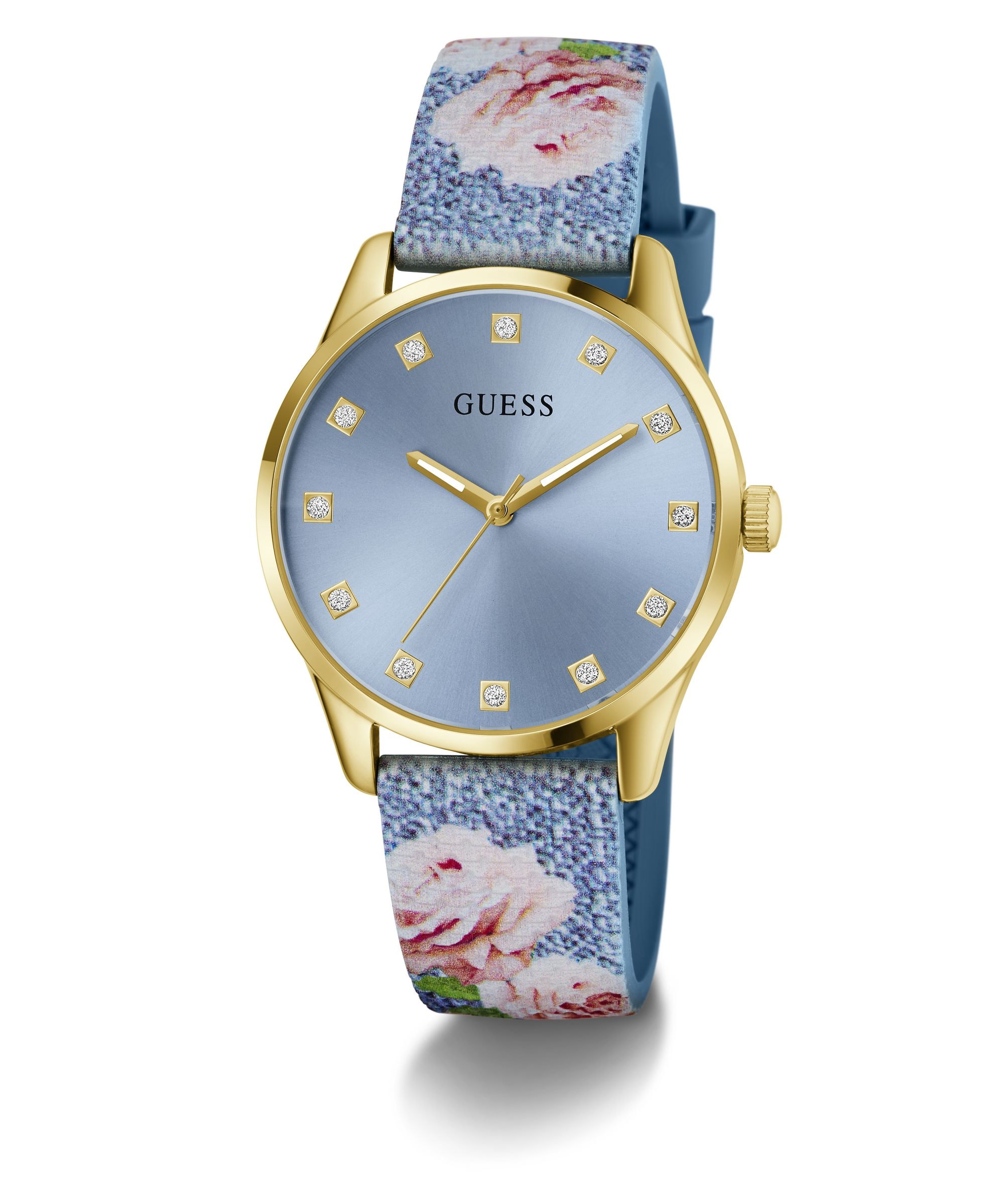 Guess Quarzuhr »MARIGOLD« Armbanduhr, Damenuhr, Silikonarmband, analog