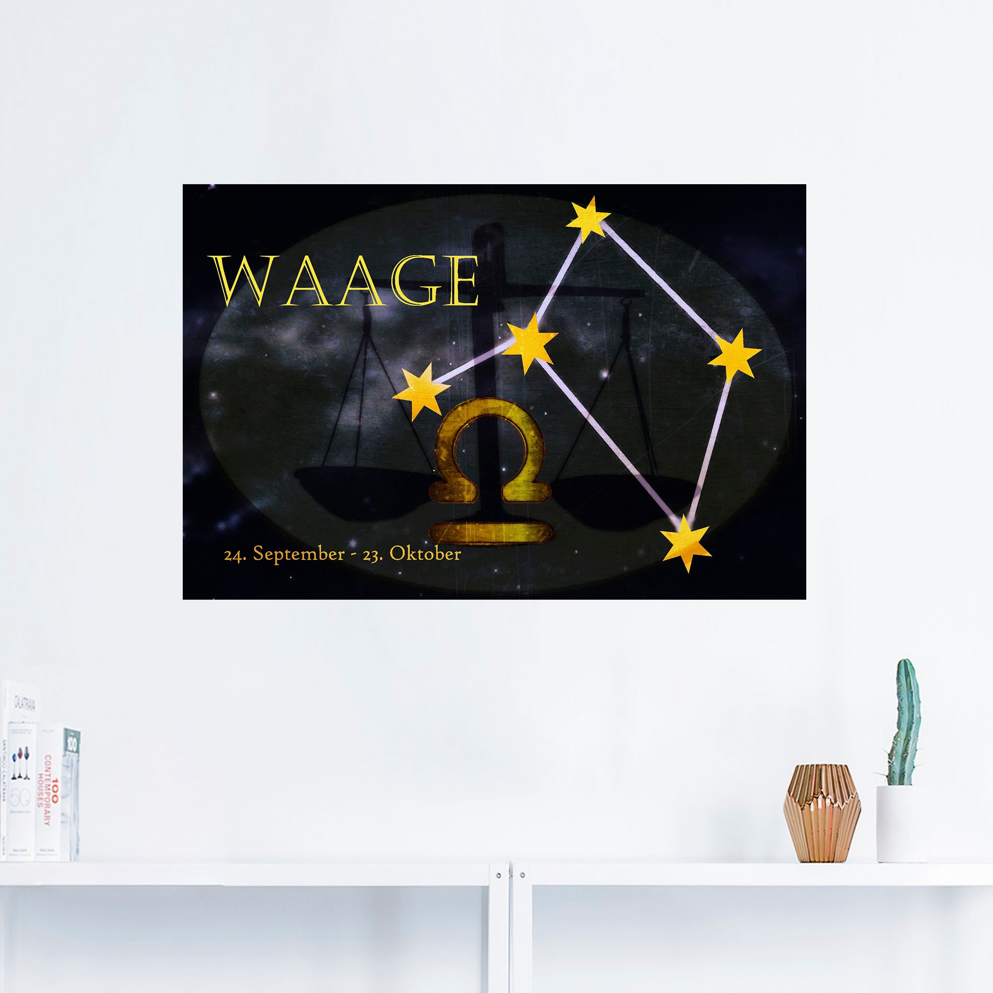 Artland Wandbild »Sternzeichen - Waage«, Bilder von Sternzeichen, (1 St.), als Leinwandbild, Poster, Wandaufkleber in verschied. Größen