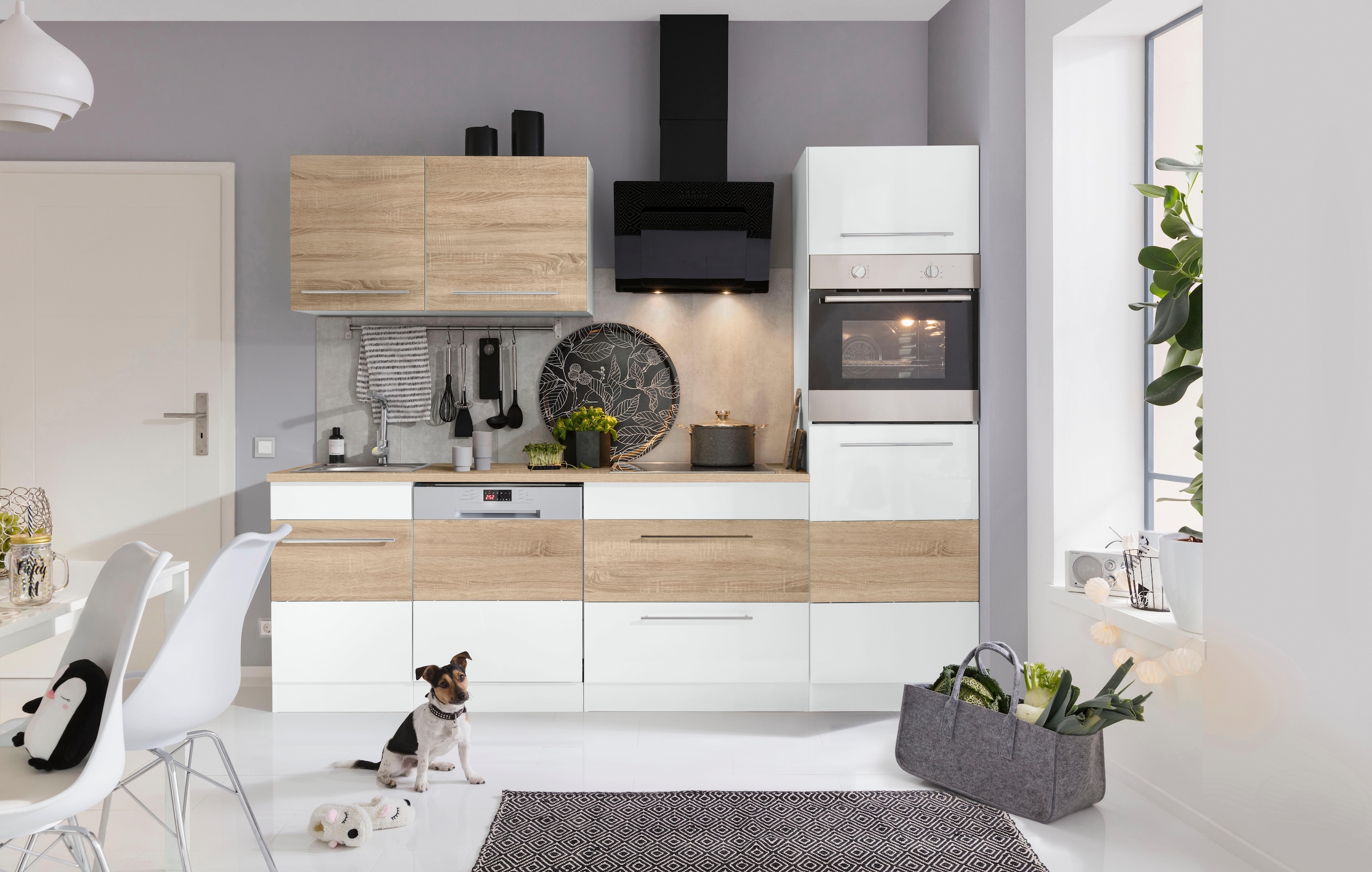 KOCHSTATION Küchenzeile »KS-Trient« Breite 250 cm, wahlweise mit E-Geräten, mit Arbeitsplatte