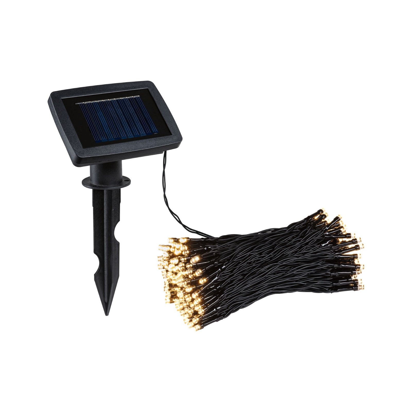 LED Gartenstrahler »Solar Lichterkette Aurinka IP44 3000K 0lm/m Schwarz«, 200 flammig