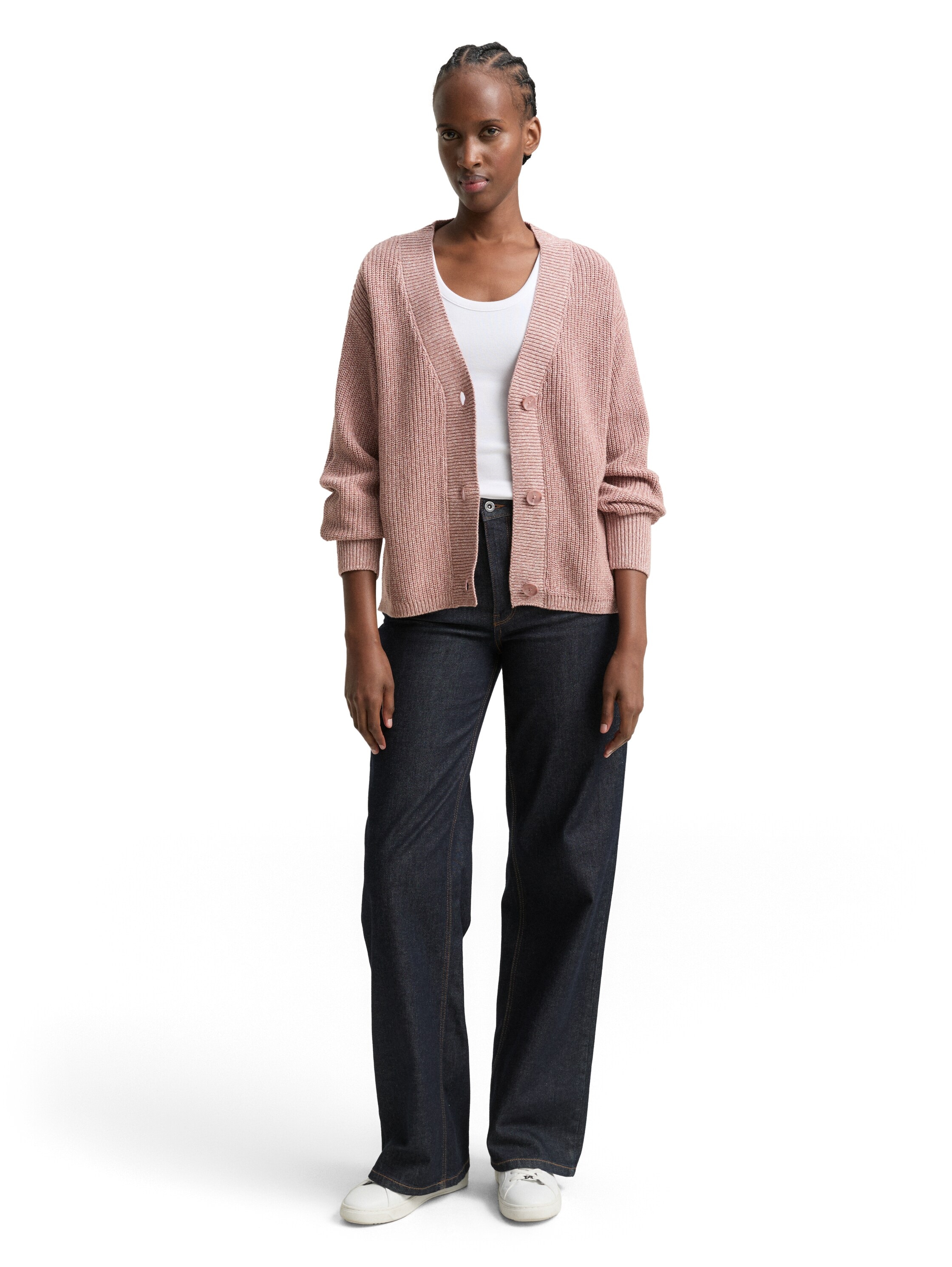 TOM TAILOR Denim Cardigan, mit Strickstruktur und Knopfleiste