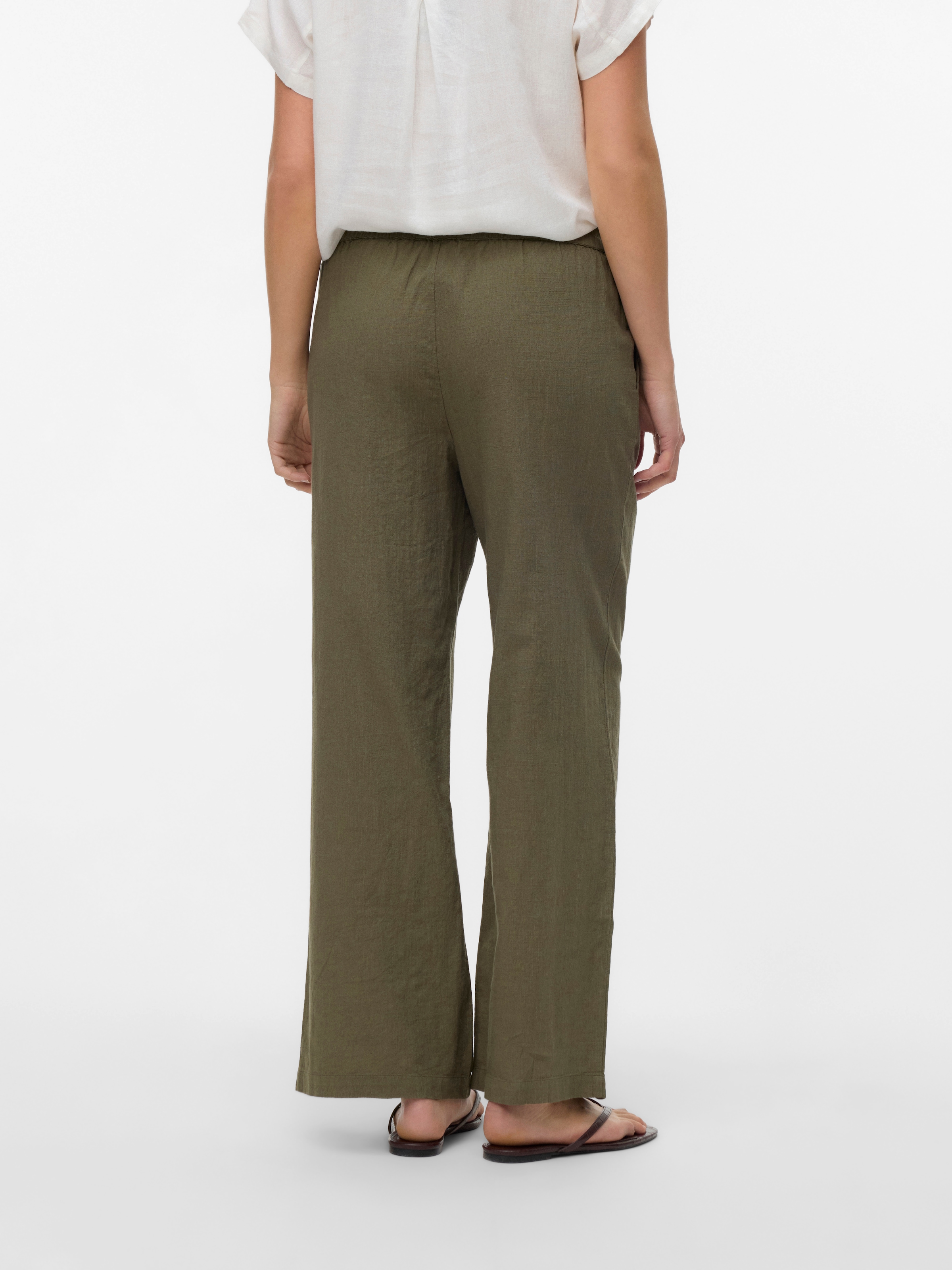 Vero Moda Schlupfhose »VMCAIA MW WIDE PANT WVN NOOS«, mit Leinen