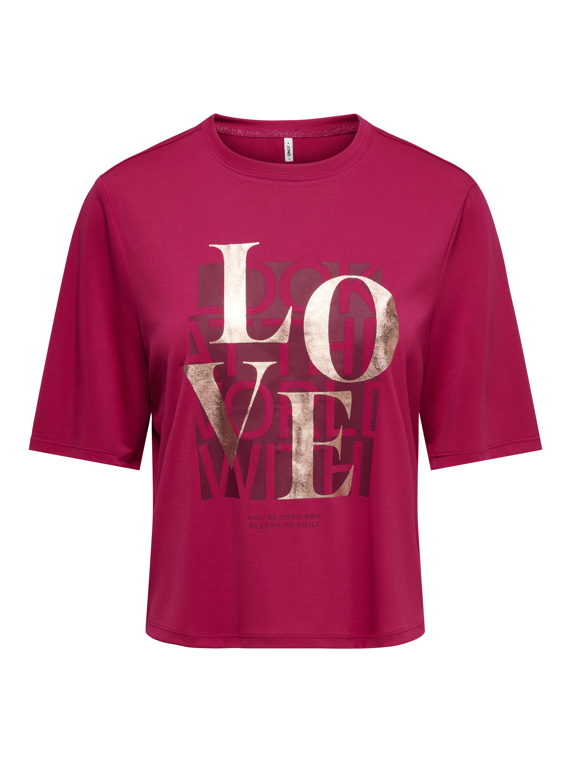 ONLY Kurzarmshirt »ONLFREE MAYA S/S PRINT TOP BOX JRS« Materialmix, regular fit, Rundhals