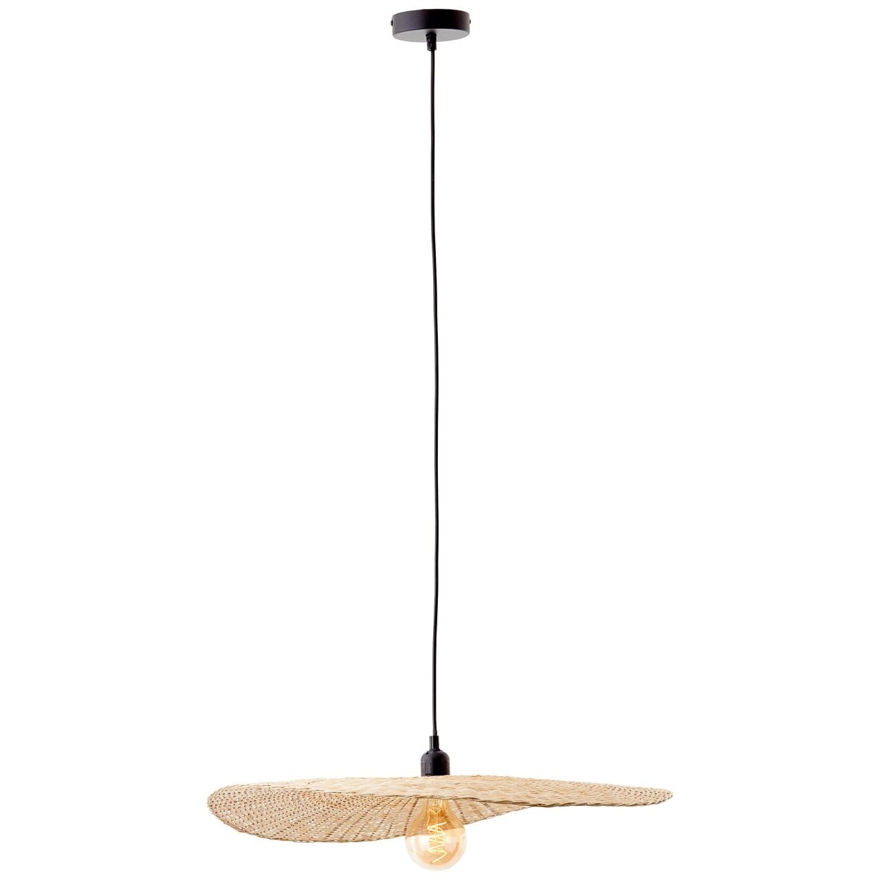 Brilliant Pendelleuchte »Jefter«, 1 flammig, Leuchtmittel E27 | ohne Leuchtmittel, 120 cm Höhe, dimmbar, Ø 60 cm, E27, Bambus, schwarz/natur