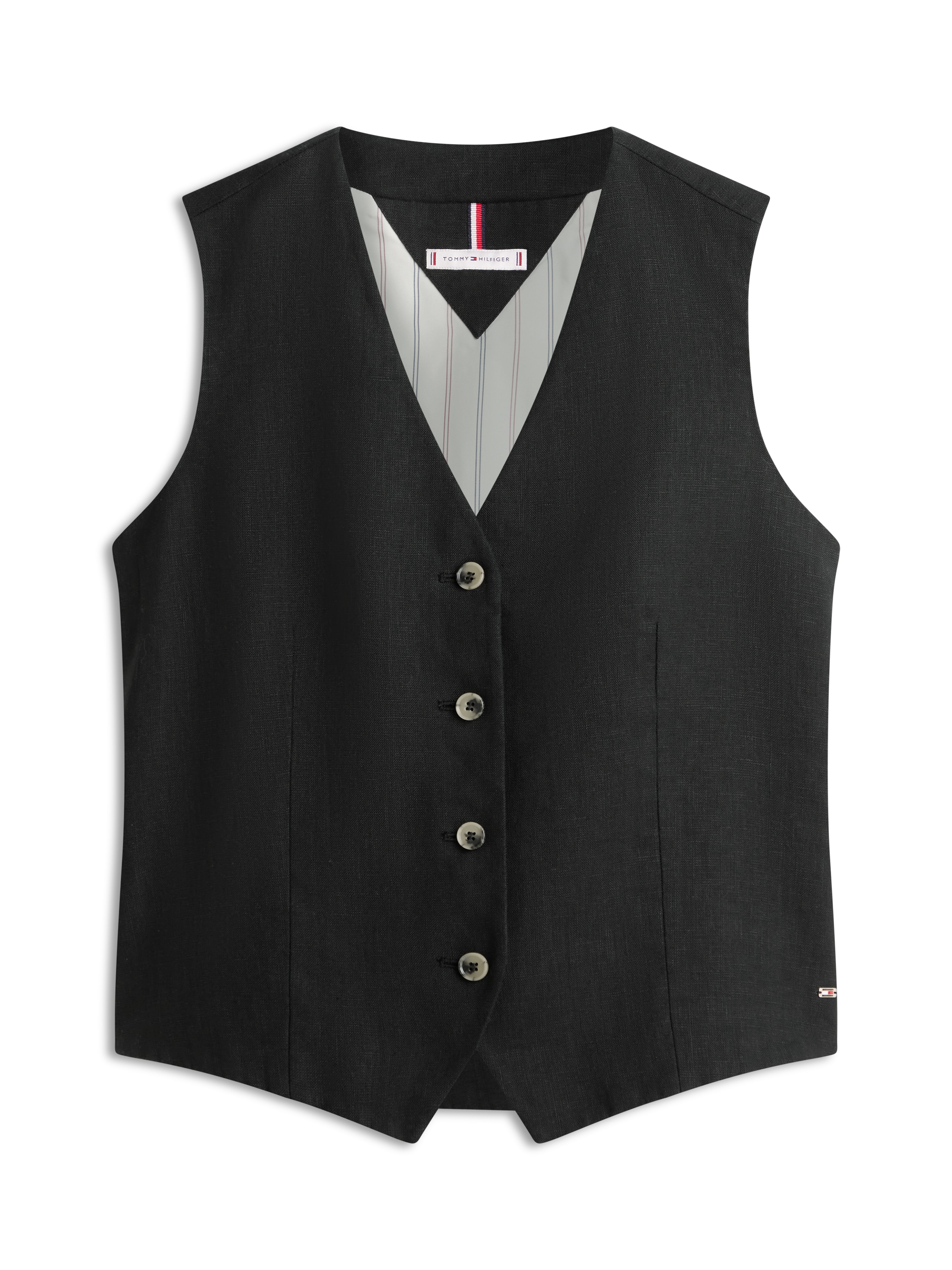 Tommy Hilfiger Anzugweste »NEW ESS LINEN VEST« mit Logo-Stickerei