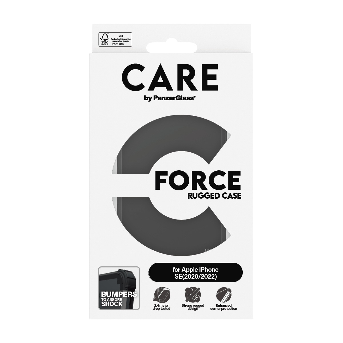 CARE by PanzerGlass Handyhülle »Force Rugged Case für Apple iPhone 7/8/SE (2020/2022)«, Backcover, Schutzhülle, Handyschutzhülle, Case, Schutzcase, stoßfest