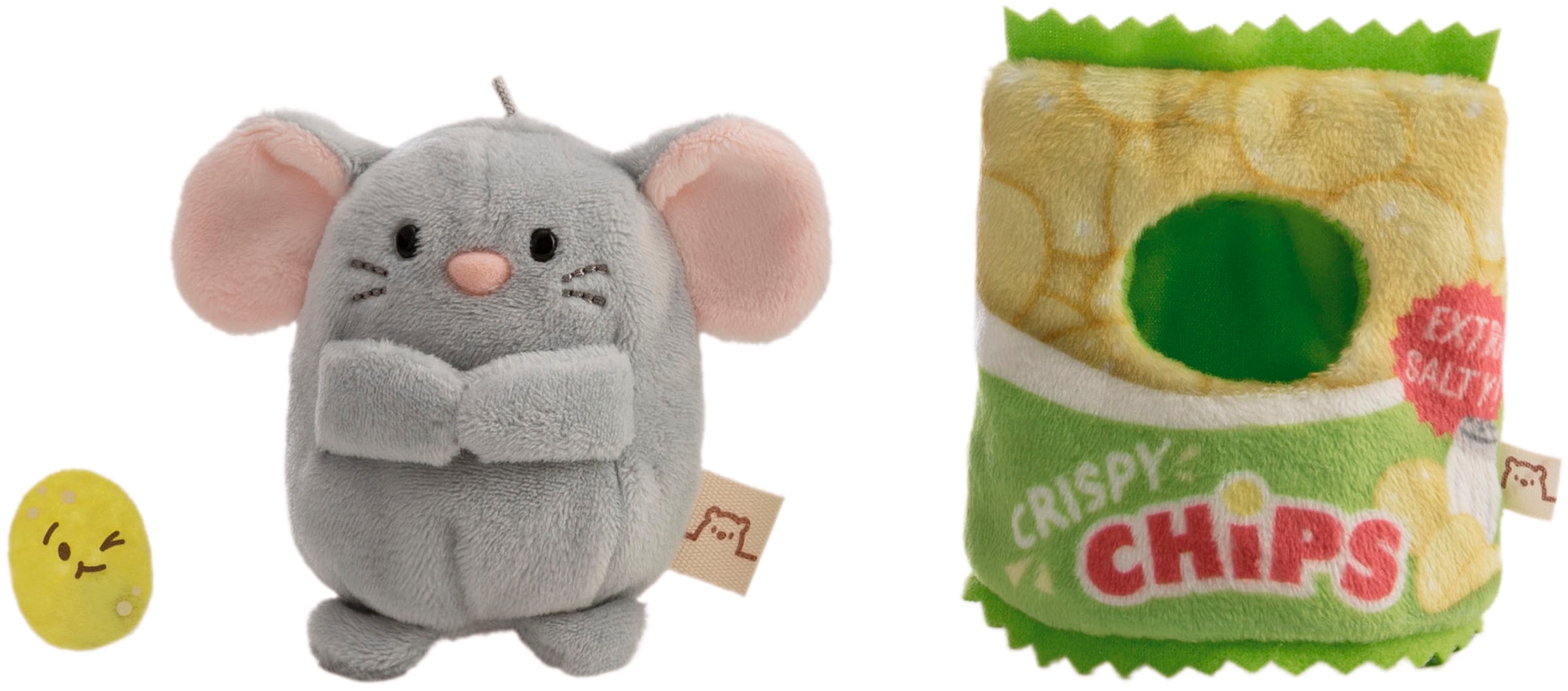 Nici Kuscheltier »mymochi, Set Maus Nibbli 8cm mit Chip & Chipstüte Kostüm« in Geschenkbox