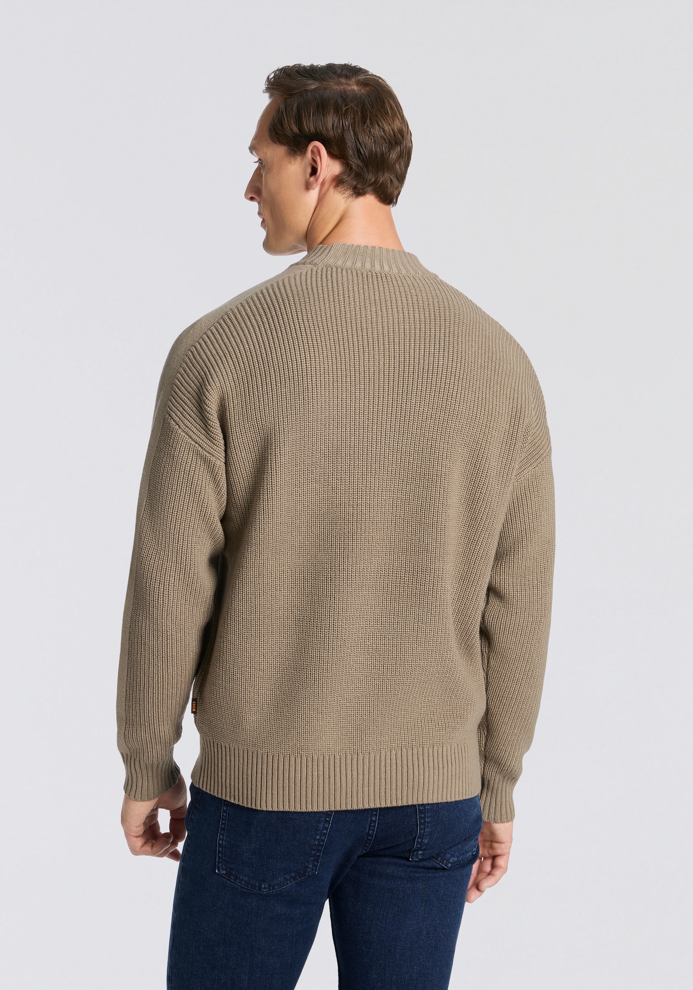 BOSS ORANGE Strickpullover »Andern« Rundhalsausschnitt, relaxed fit, Strickmix