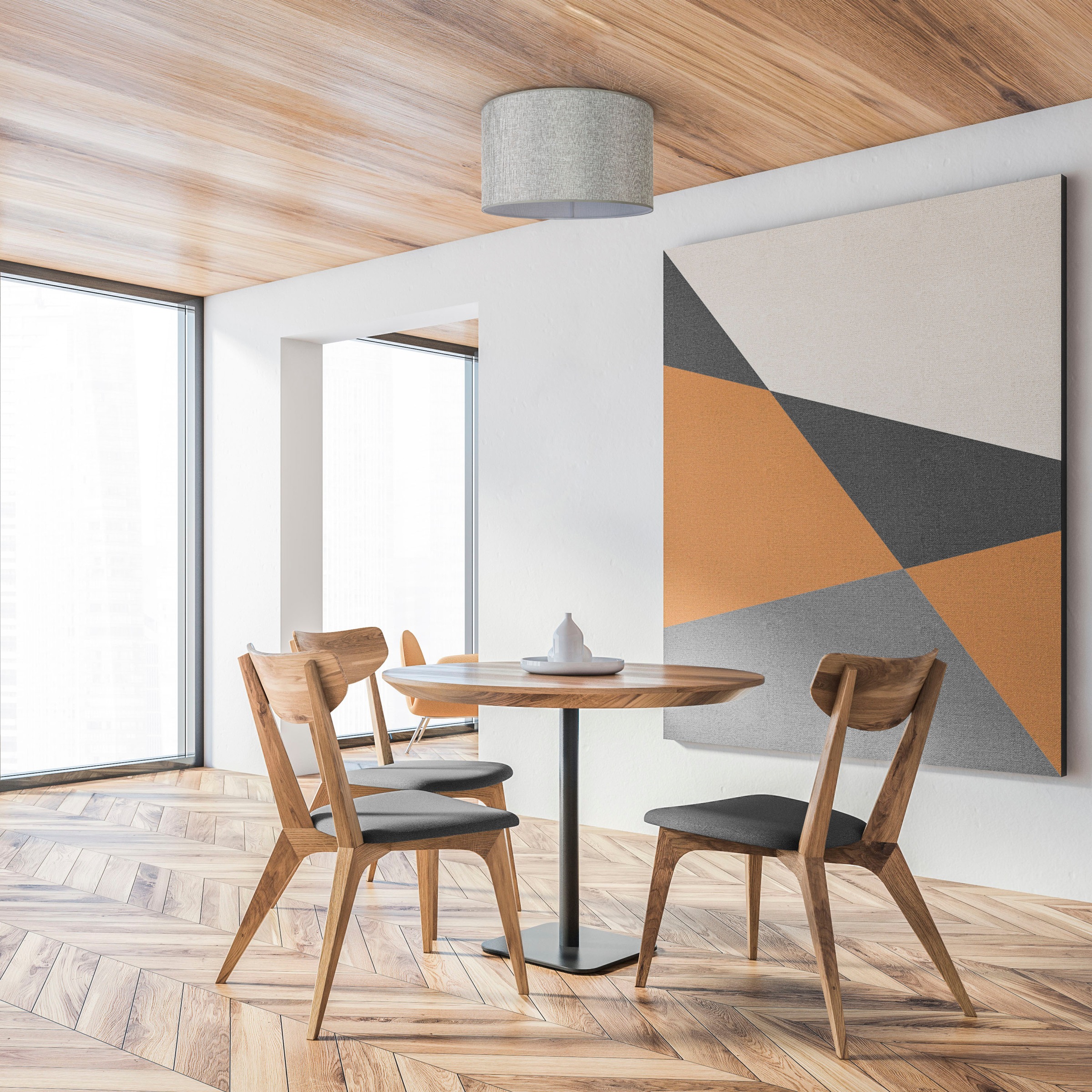 Paco Home Deckenleuchte »HUGO CANVAS UNI COLOR«, Leuchtmittel E27 | ohne Leuchtmittel, Esszimmer Stoffschirm Einfarbig Leinen Skandinavisch Deckenleuchte