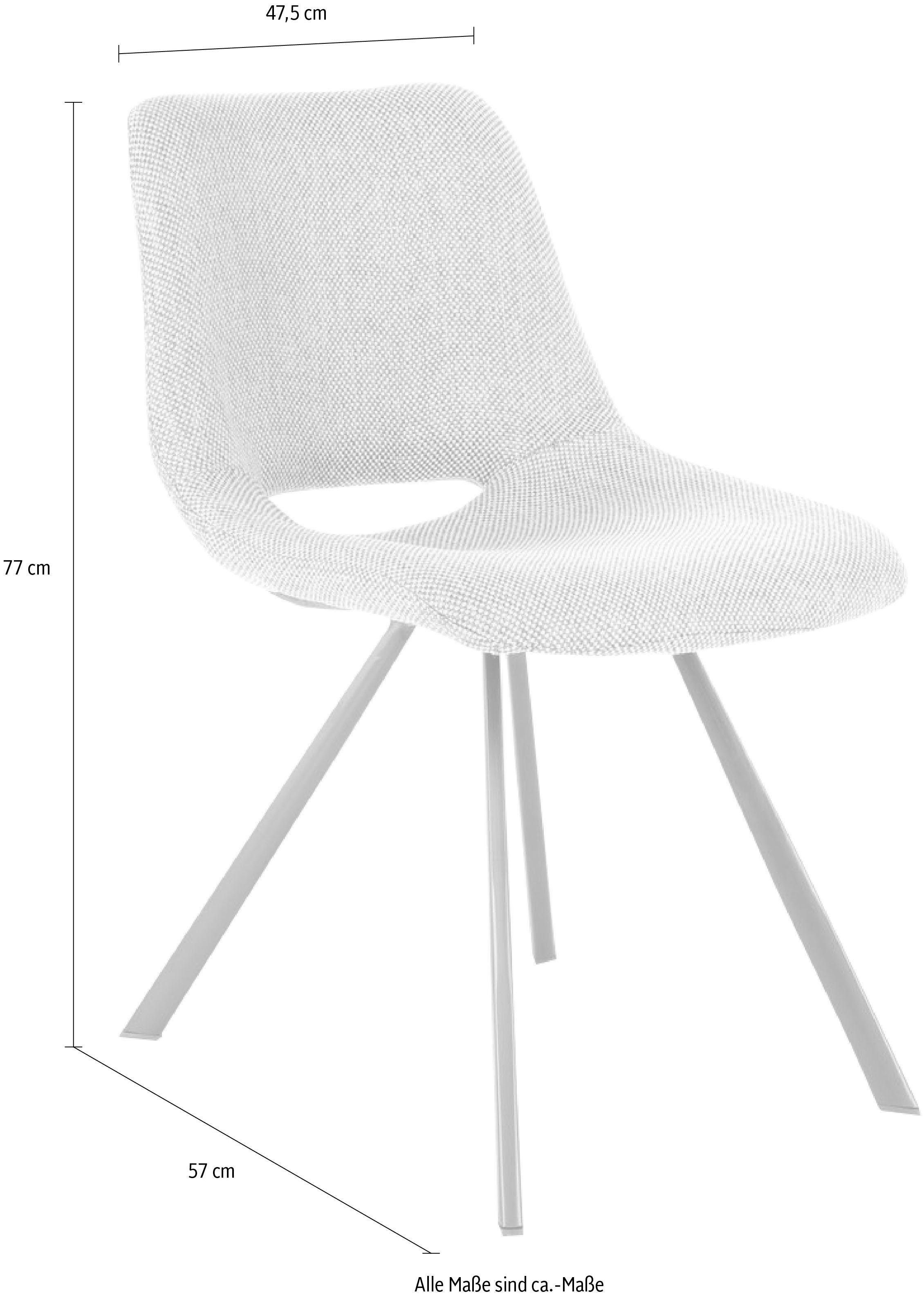 Kayoom Stuhl »Josephine 325 2er-Set , zeitloses Design, mit geometrischer Aussparung« (Set) 2 Stk.pflegeleicht, schlicht, weiche Polsterung für angenehmes Sitzgefühl