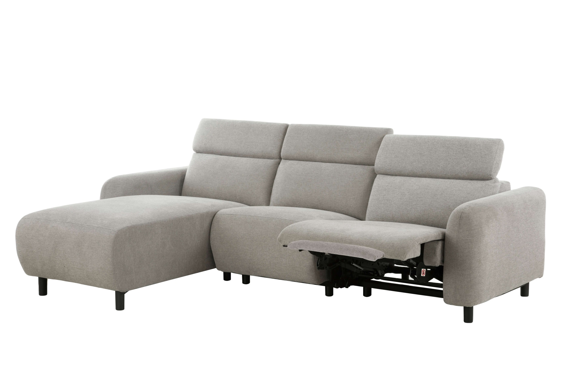 Home affaire Ecksofa »SKAANE Struktur, L-Form, 274 cm, manuelle u. elektrische Funktion,«, rundes Design, Kopfteilverstellung, Federkernpolsterung