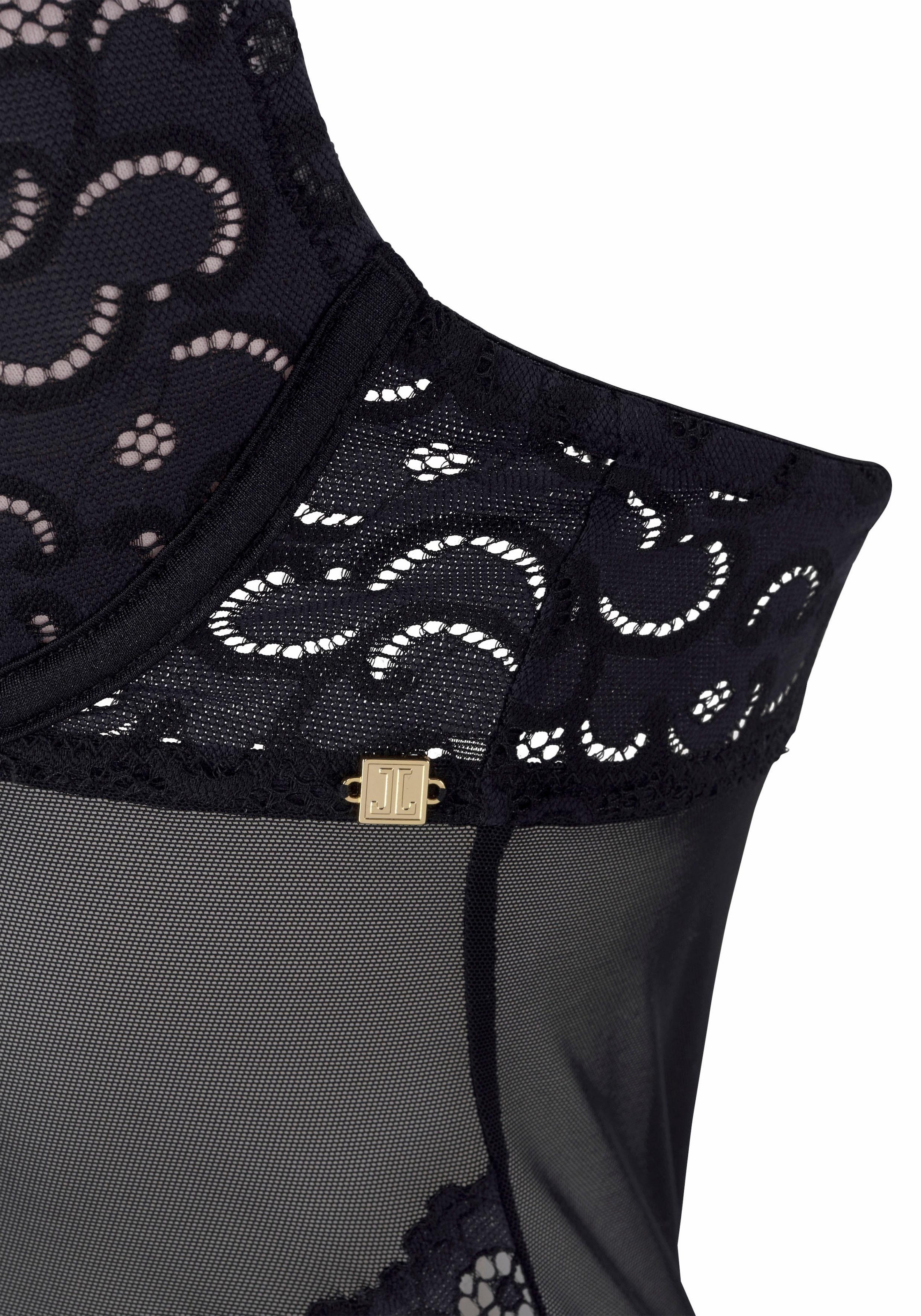 JETTE Body aus floraler Spitze mit Push-up-Effekt, sexy Dessous, Reizwäsche