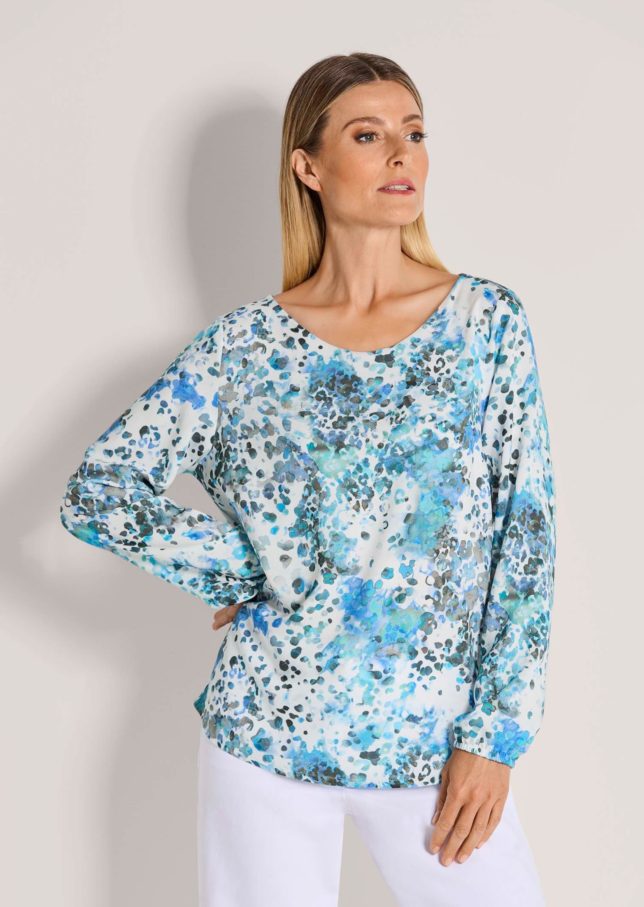 MADELEINE Langarmbluse »Bluse Schlupfbluse mit grafischem Allover-Print«