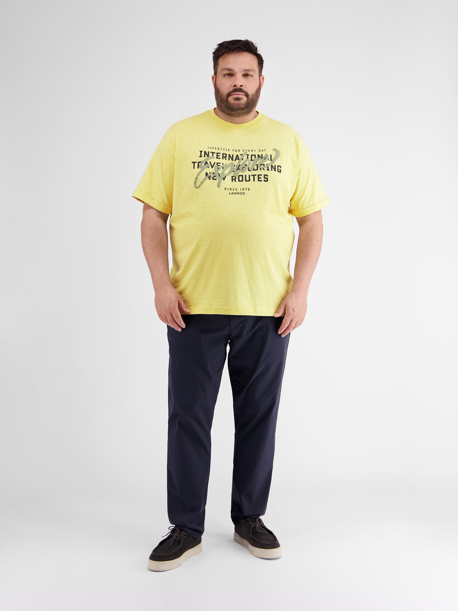 LERROS T-Shirt »LERROS T-Shirt mit Brustprint in Übergrößen«