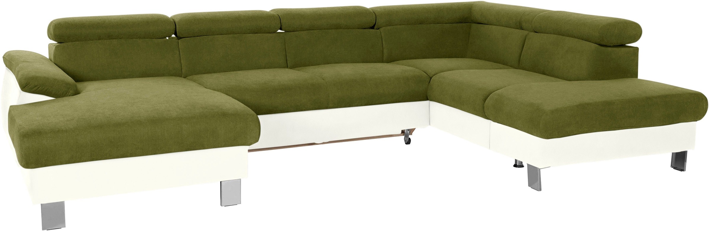 COTTA Polstergarnitur »Komaris U-Form«, (Set), Set bestehend aus: Wohnlandschaft mit Kopfteilverstellung & Hocker