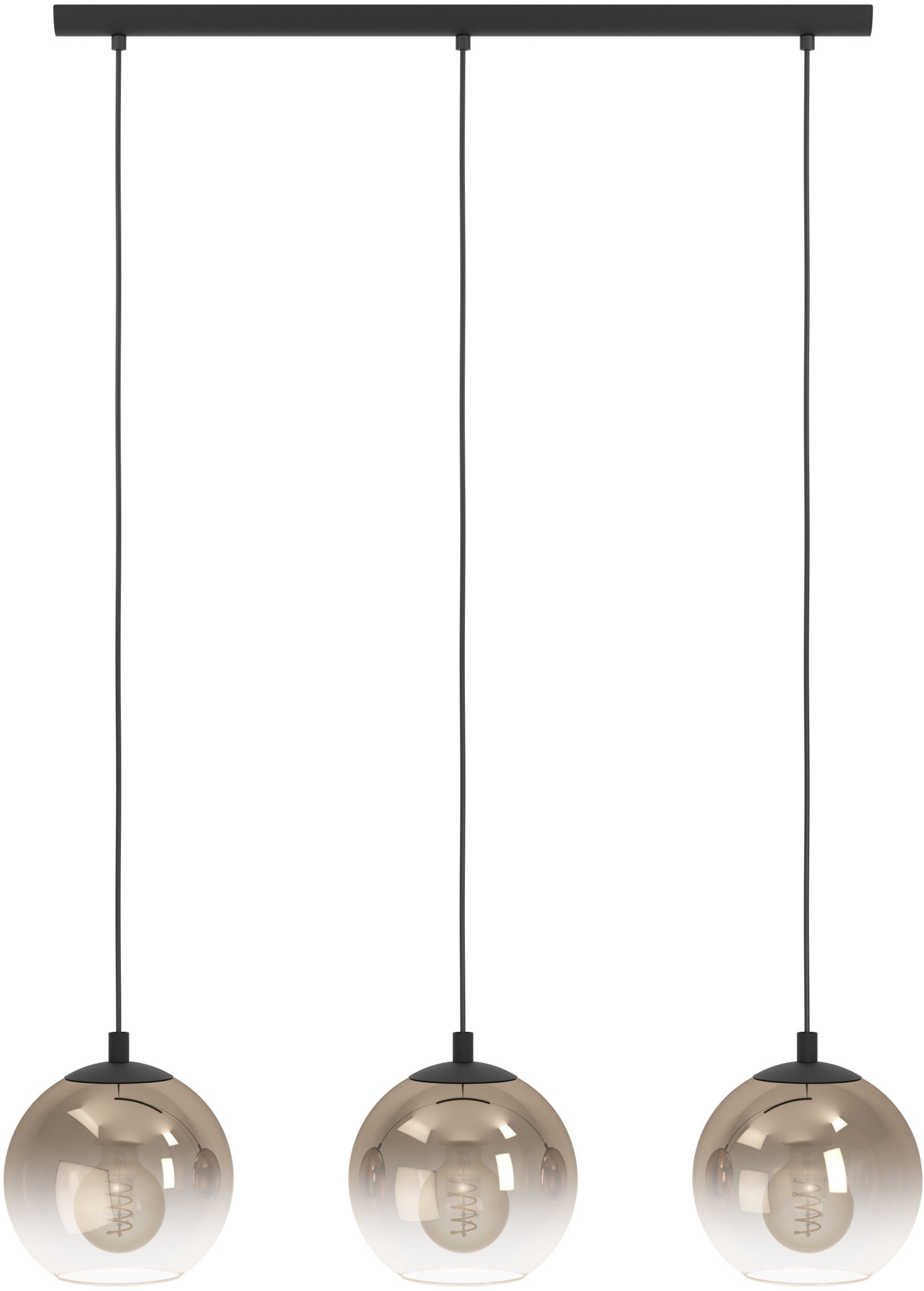 EGLO Hängeleuchte »ARISCANI 1 Pendellampe - Stahl - E27 - 3X60W - IP20« E27 1 Stk. Hängelampe, Deckenlampe, Wohnzimmer, Esszimmer, L76,5 x B16,5 x H110cm